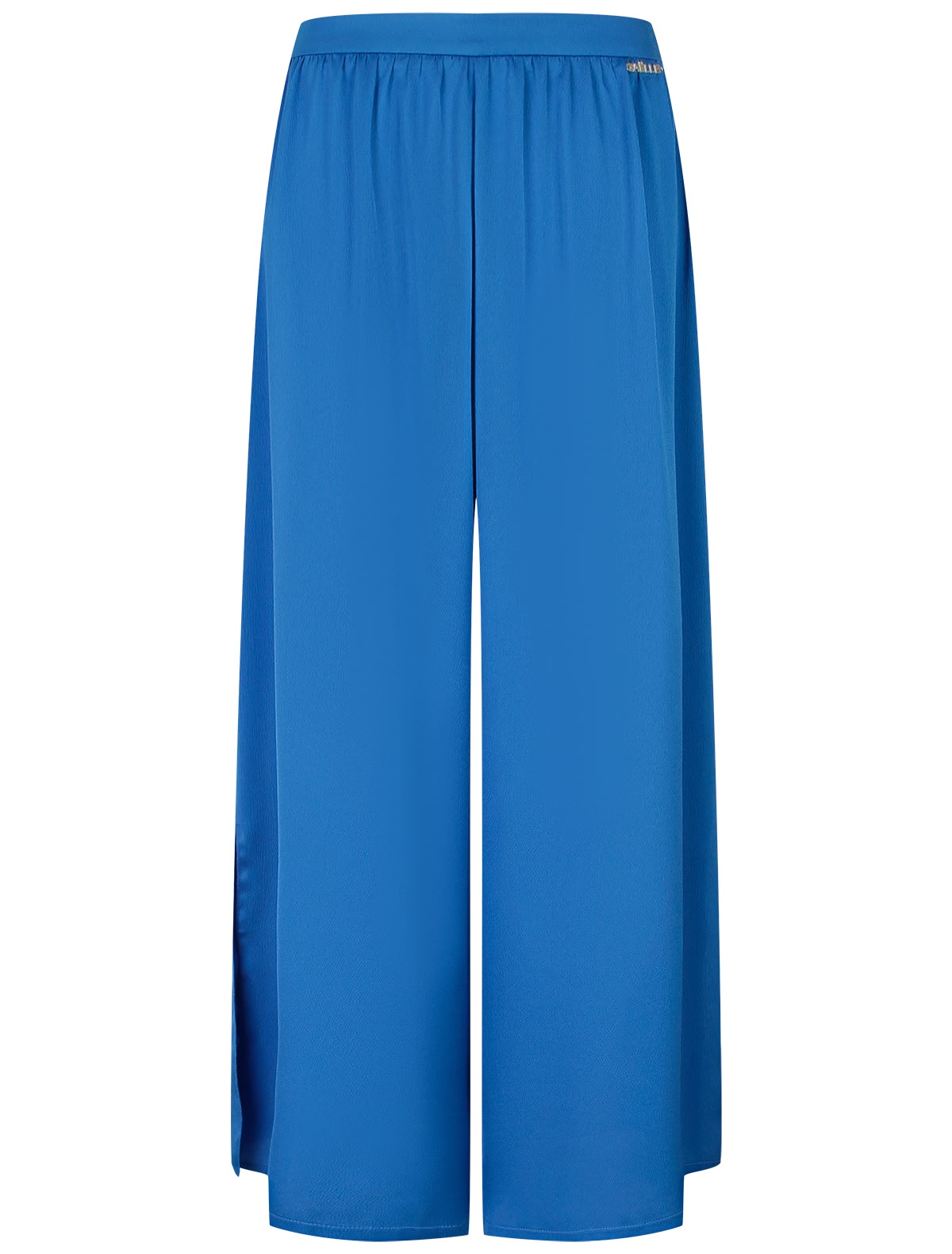 Синие атласные брюки