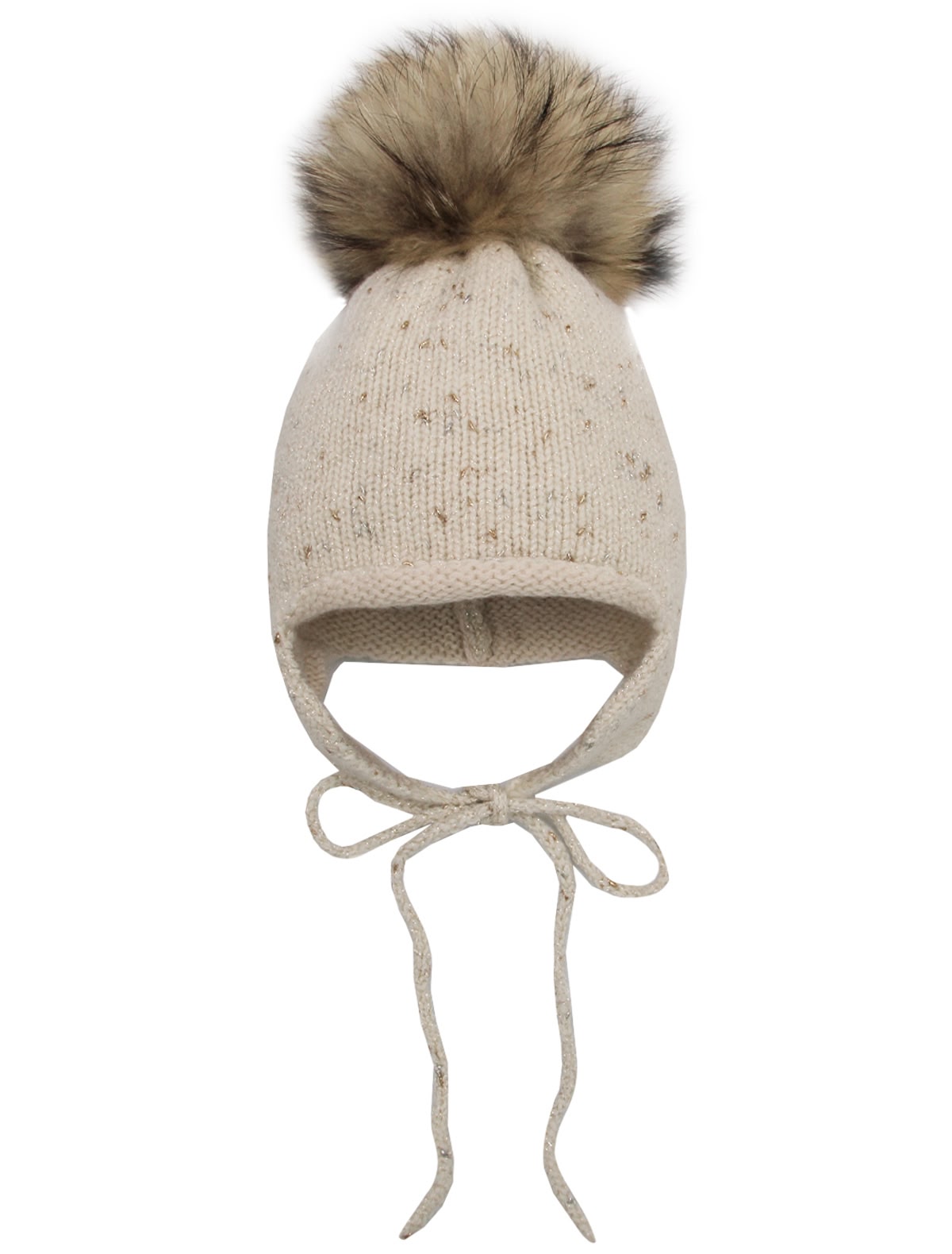 Шапка на завязках с пумпоном