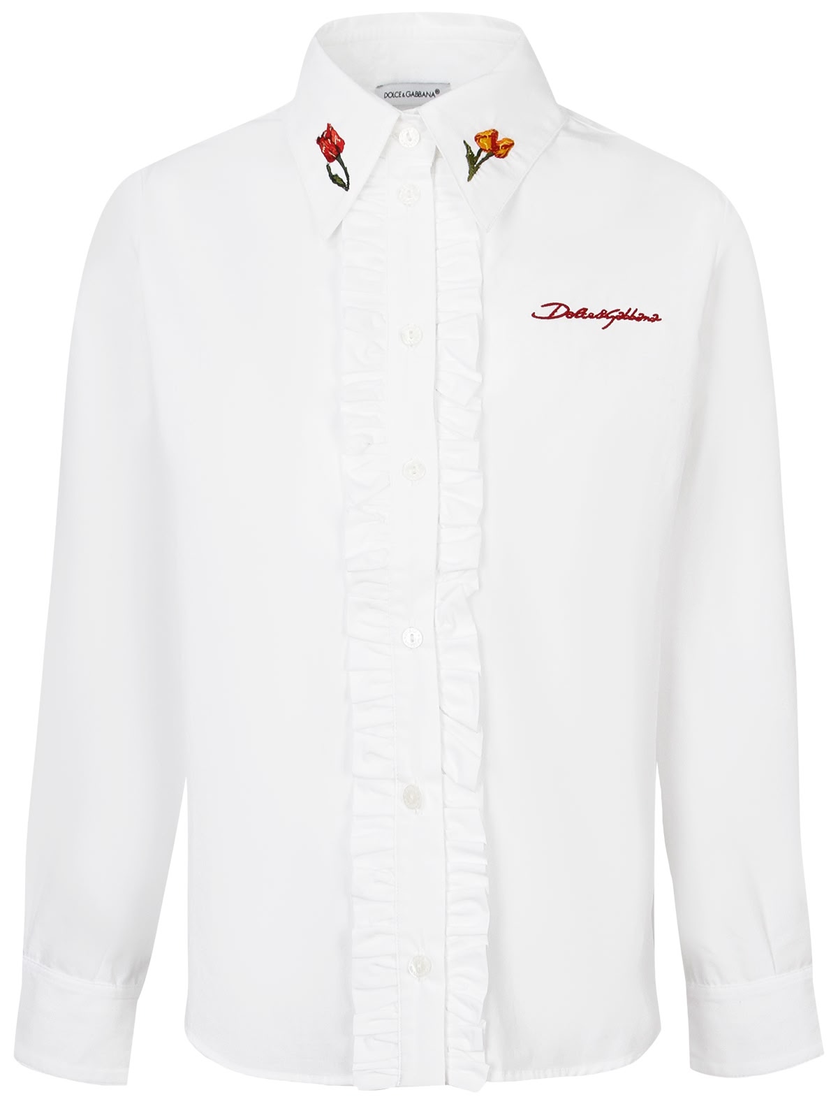 Блуза с цветочной вышивкой на воротнике