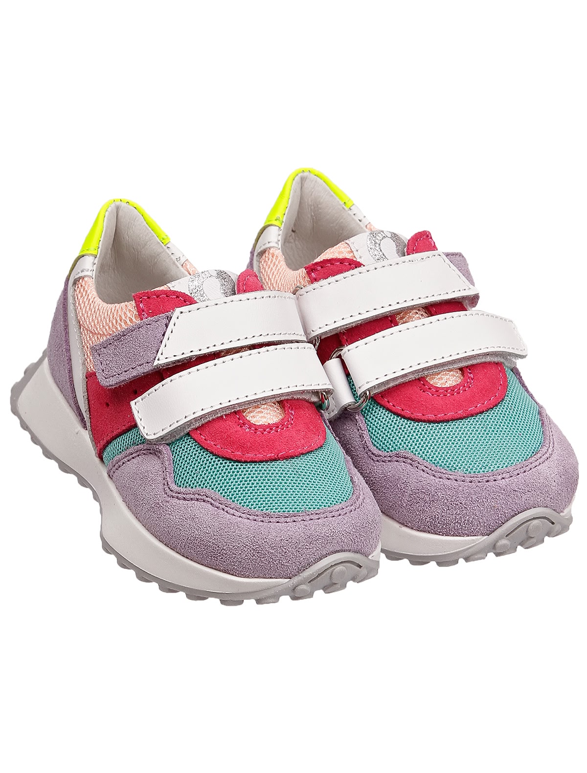 Разноцветные Кроссовки на липучке