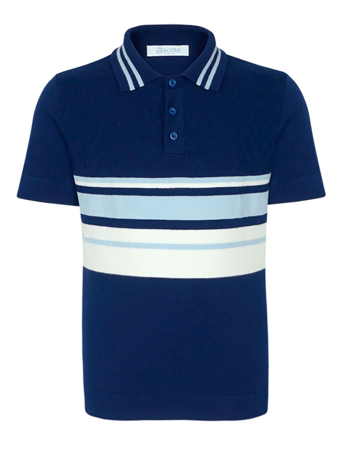 Синее полосатое поло