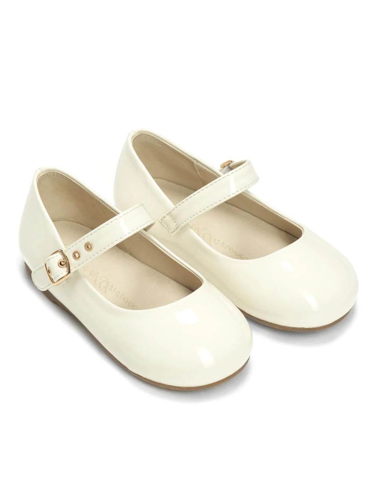 Лаковые балетки цвета айвори