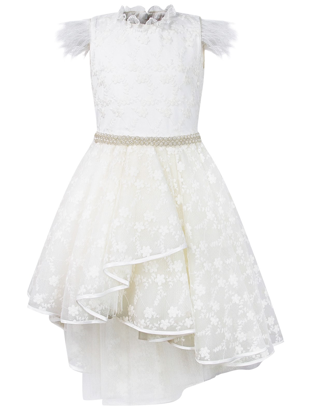 Платье асимметричное с цветами