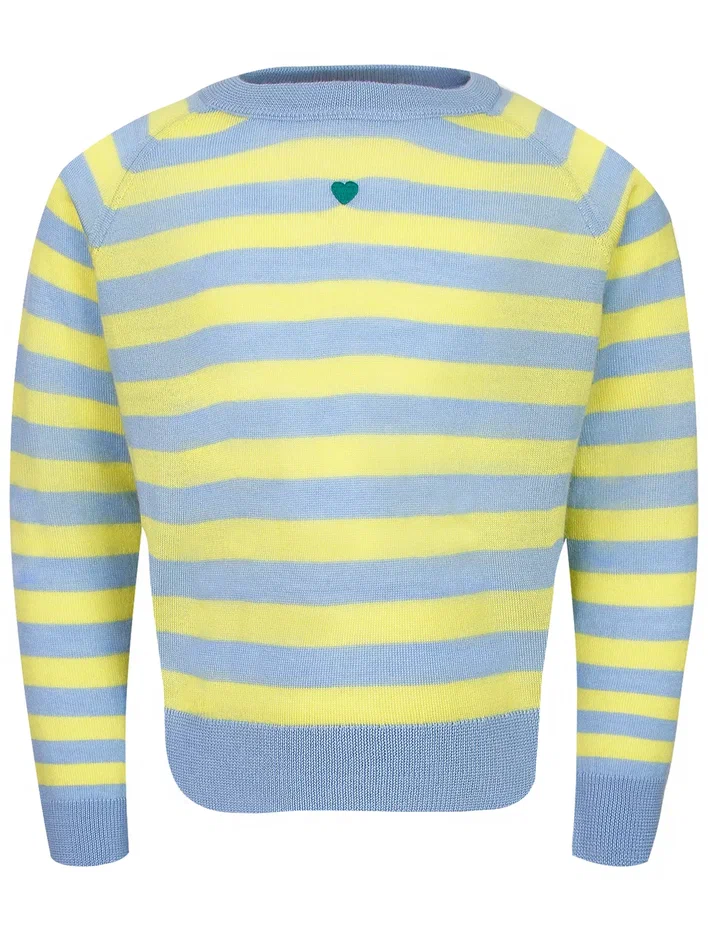 Голубой джемпер в полоску