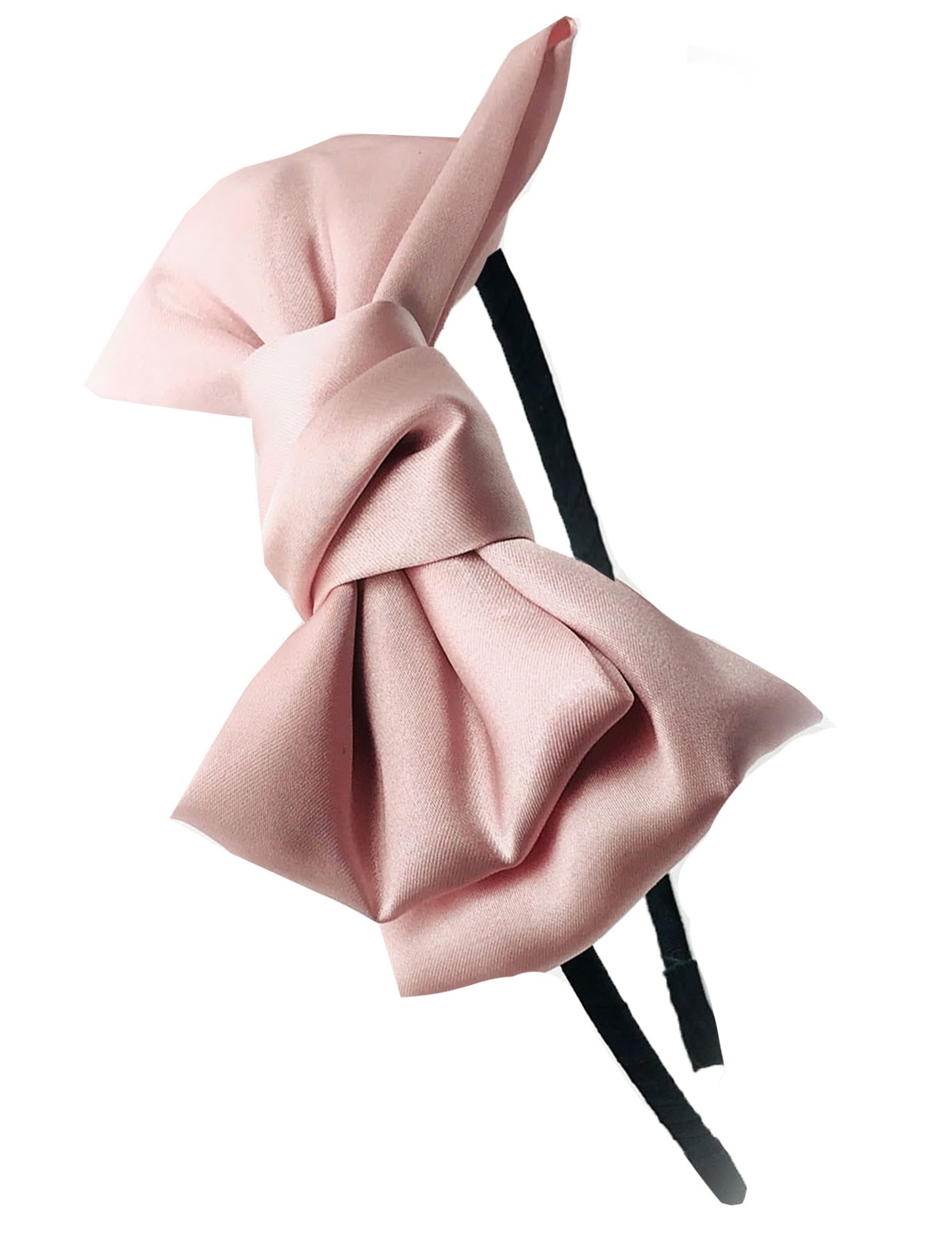 Ободок с пудровым бантом