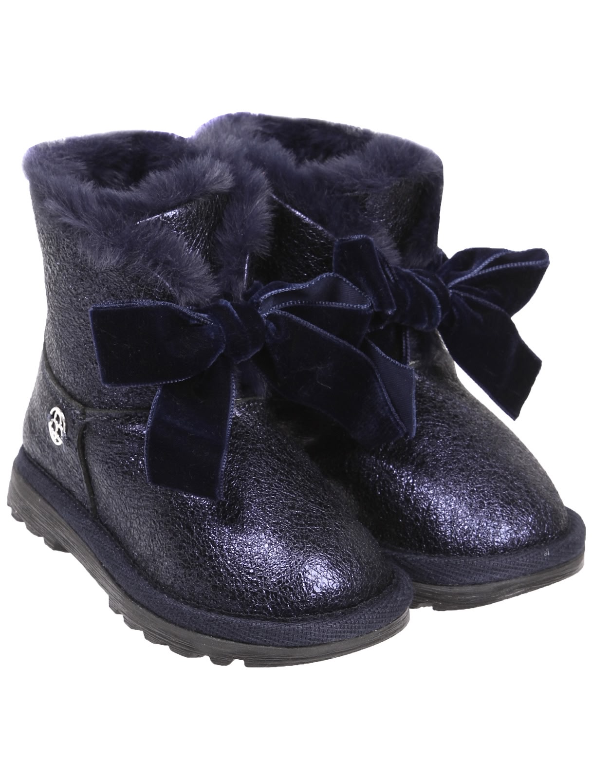 Сверкающие Полусапоги с бархатными бантами