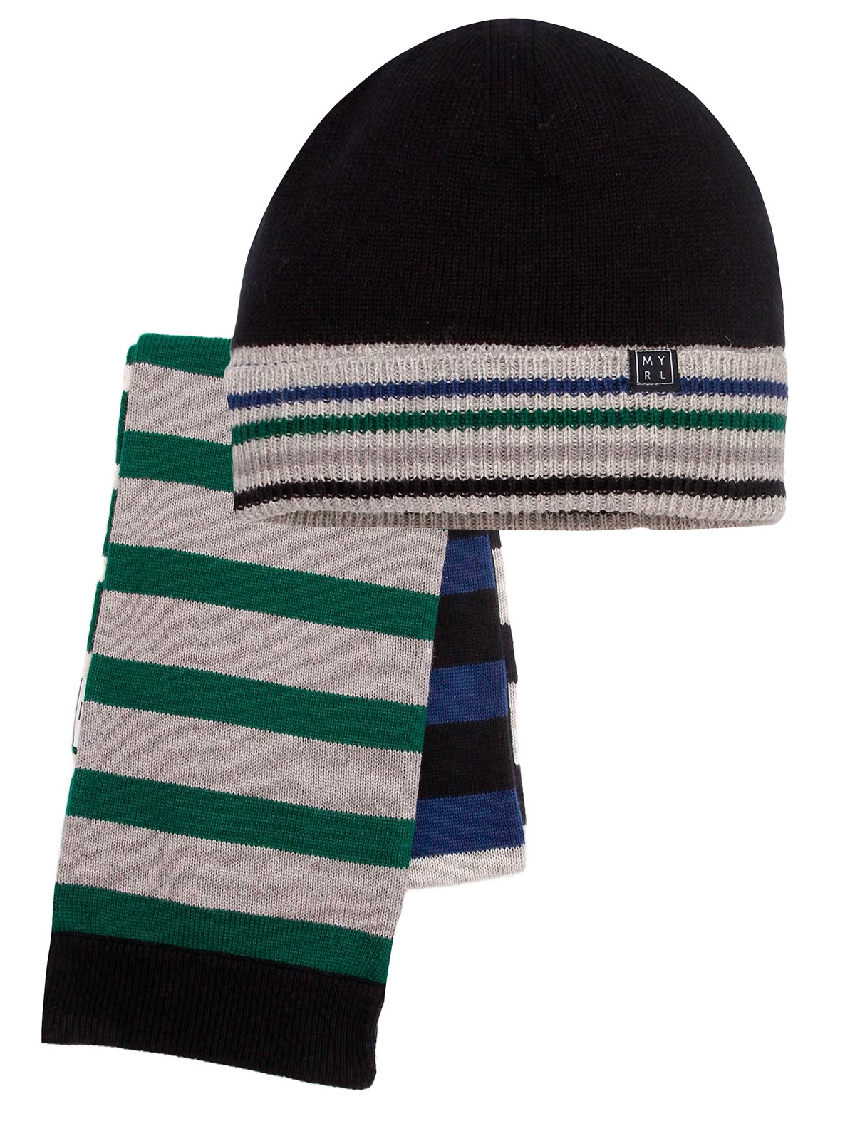 Шапка и шарф в полоску