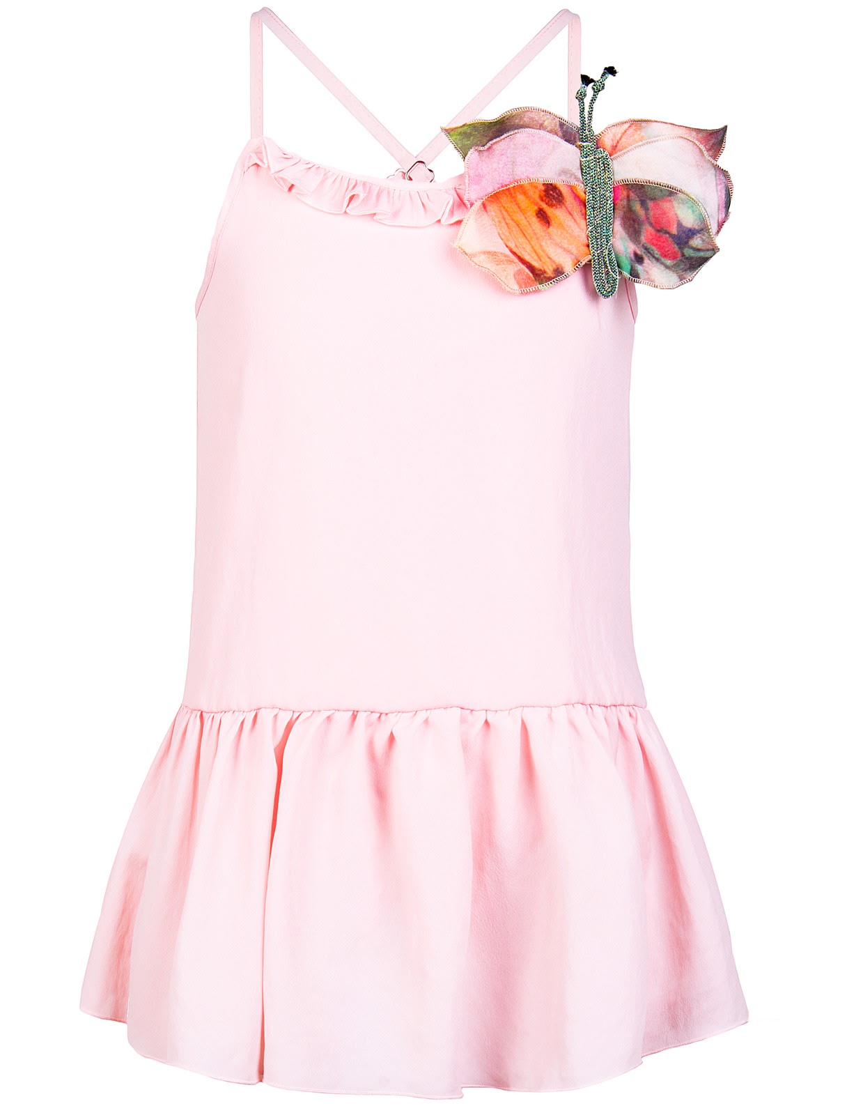 Топ с брошью из шёлка