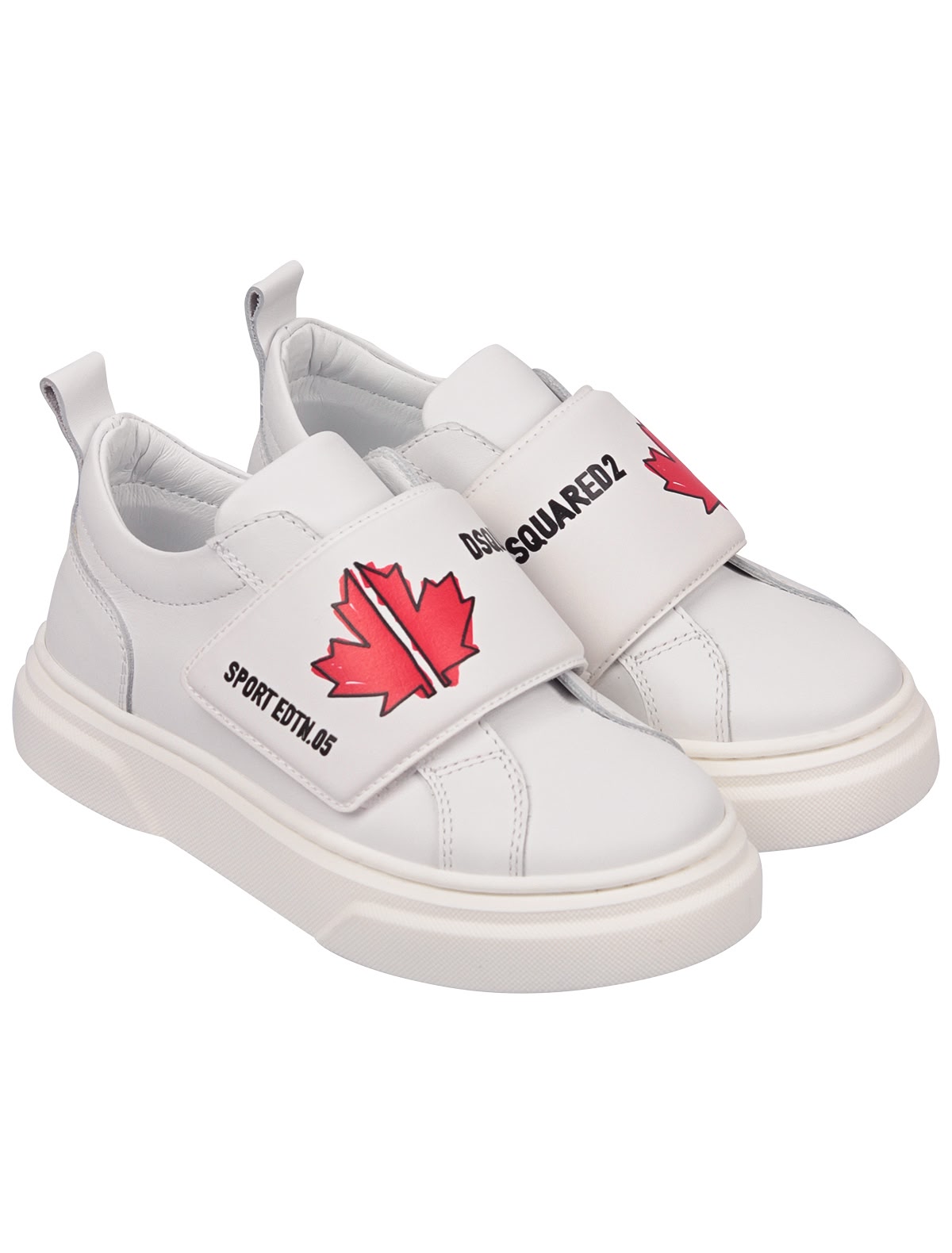 Белые кожаные кеды с логотипом