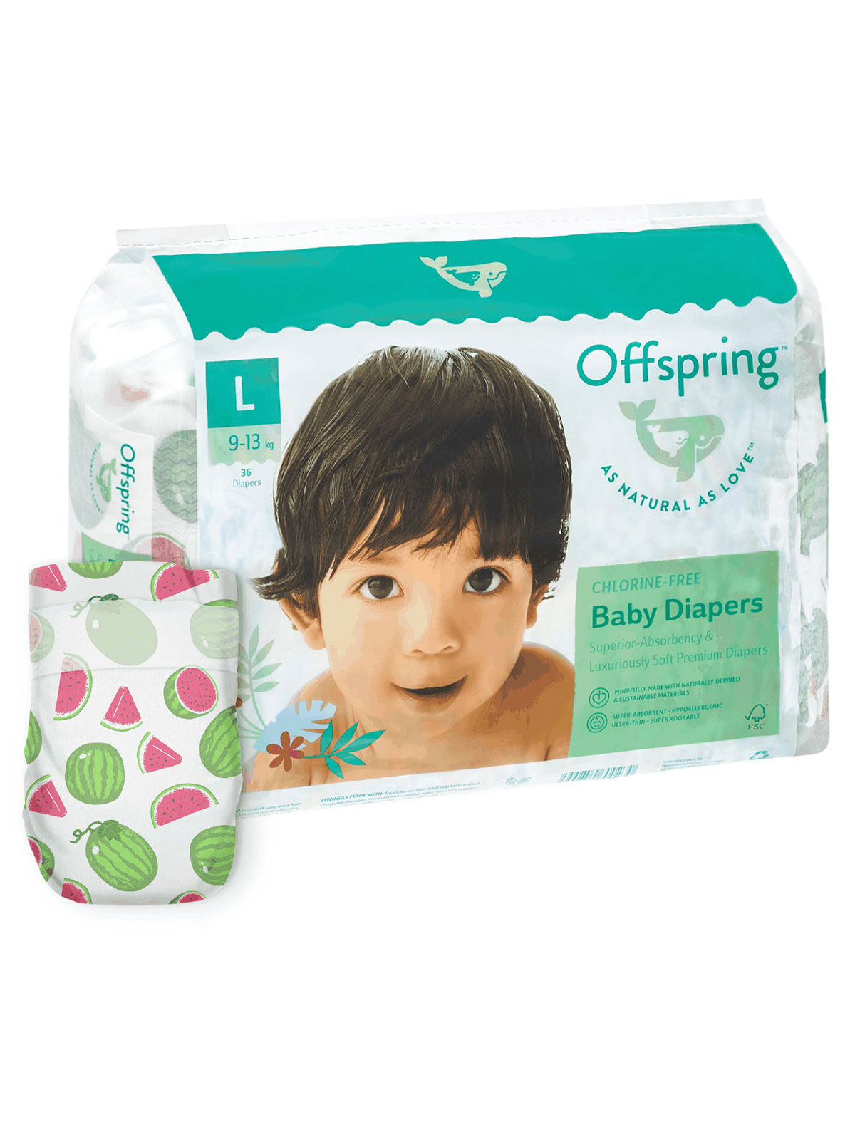 Подгузники, L 9-13 кг. 36 шт.