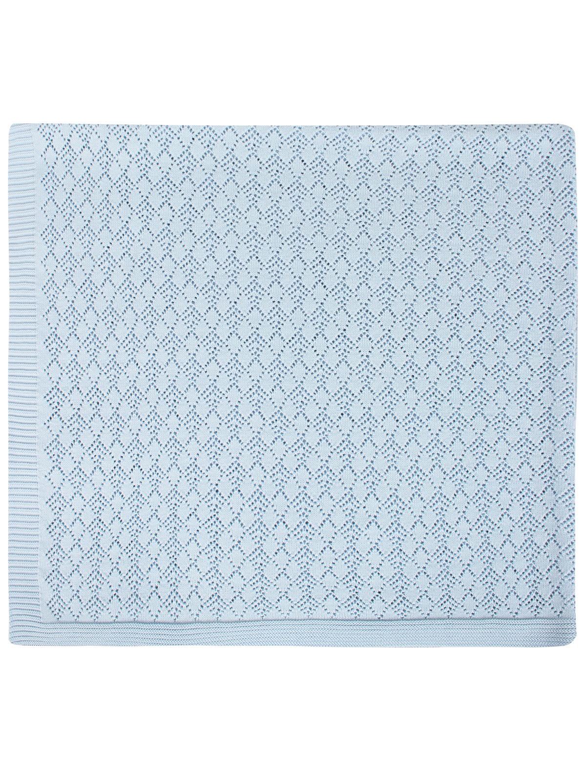 Голубой ажурный плед 100x100см