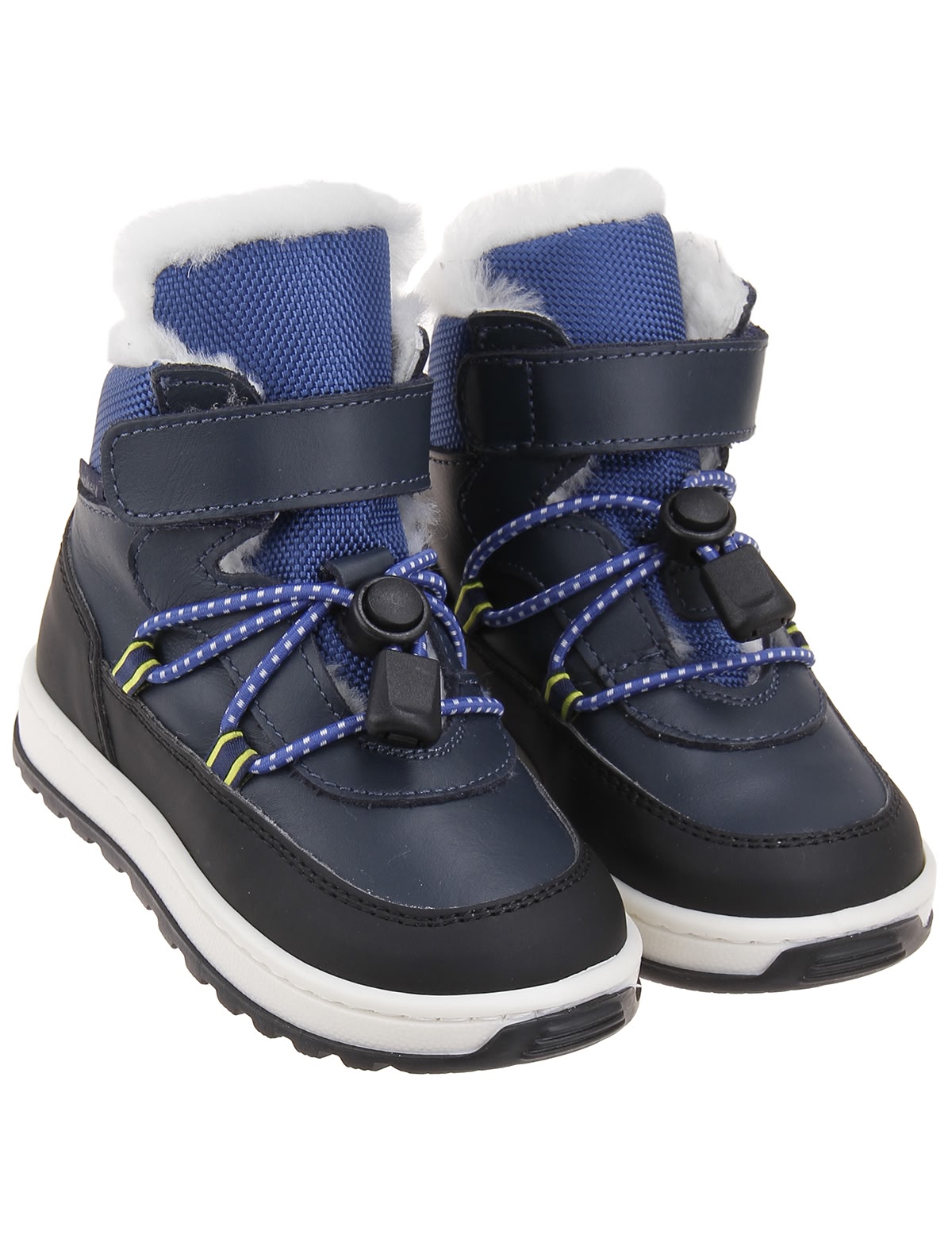 Синие ботинки с меховой подкладкой