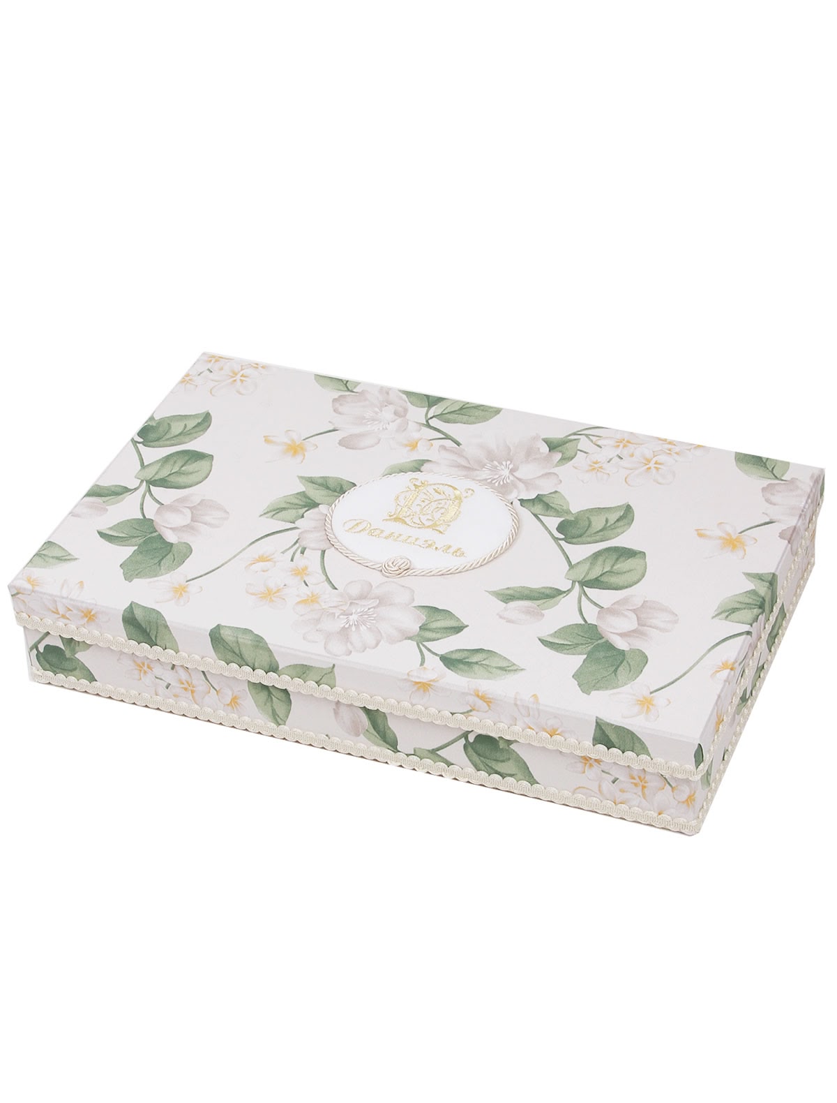 Подарочная упаковка с принтом цветы из текстиля и бумаги