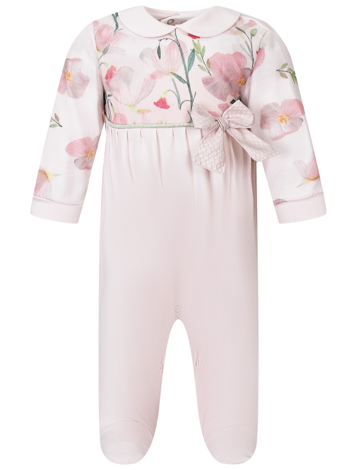 Розовый комбинезон с цветочным принтом