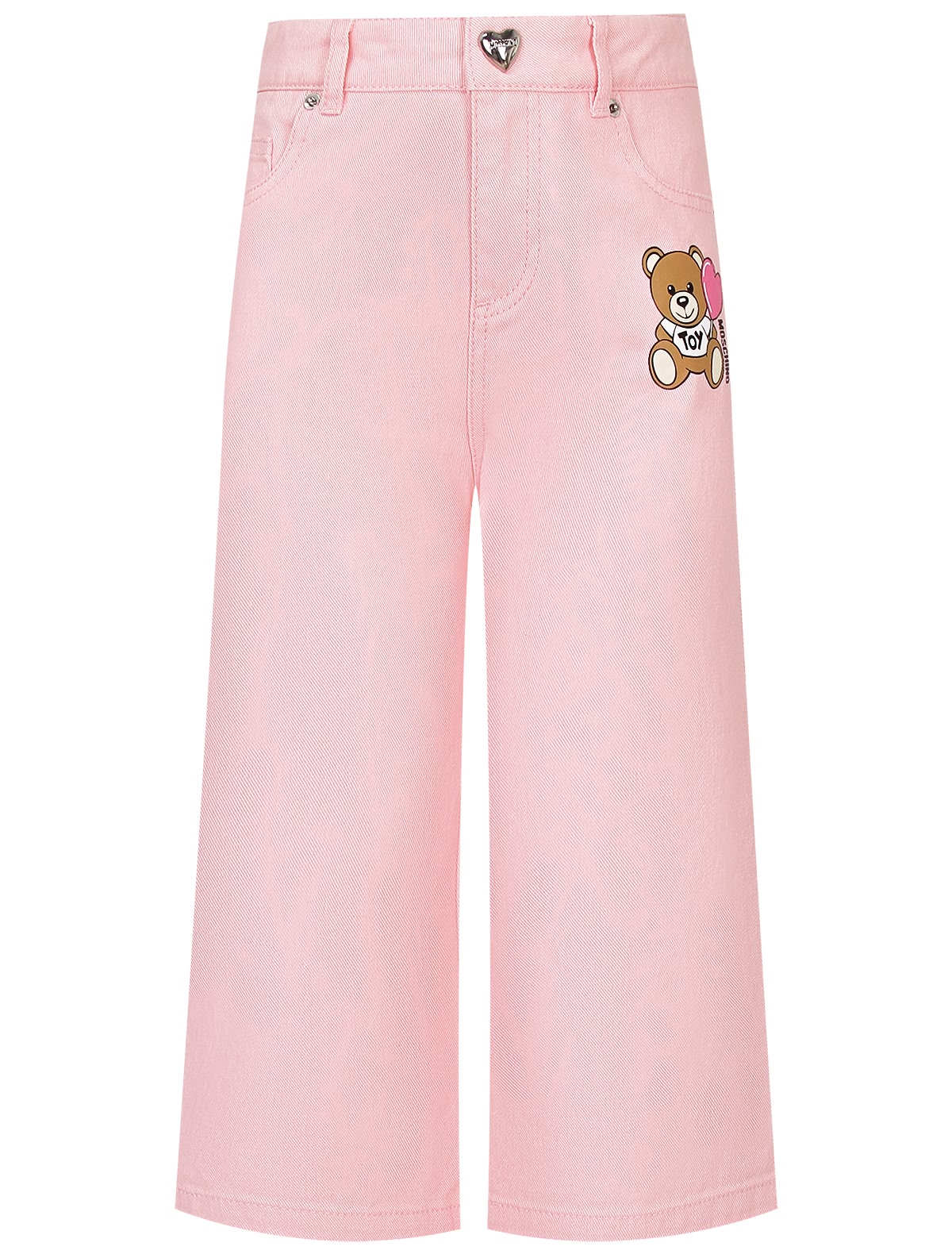 Розовые джинсы с принтом