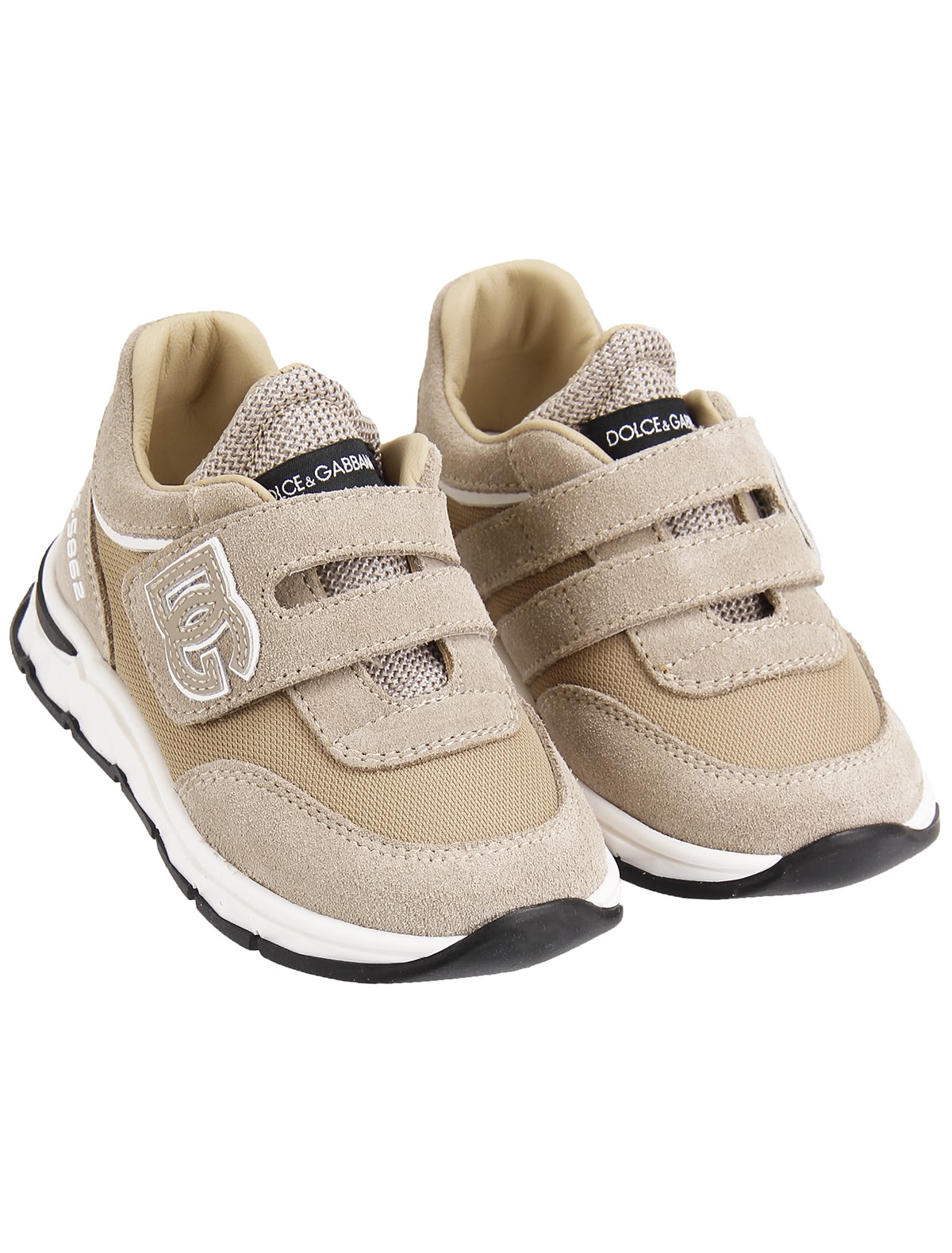 Бежевые кроссовки на липучках