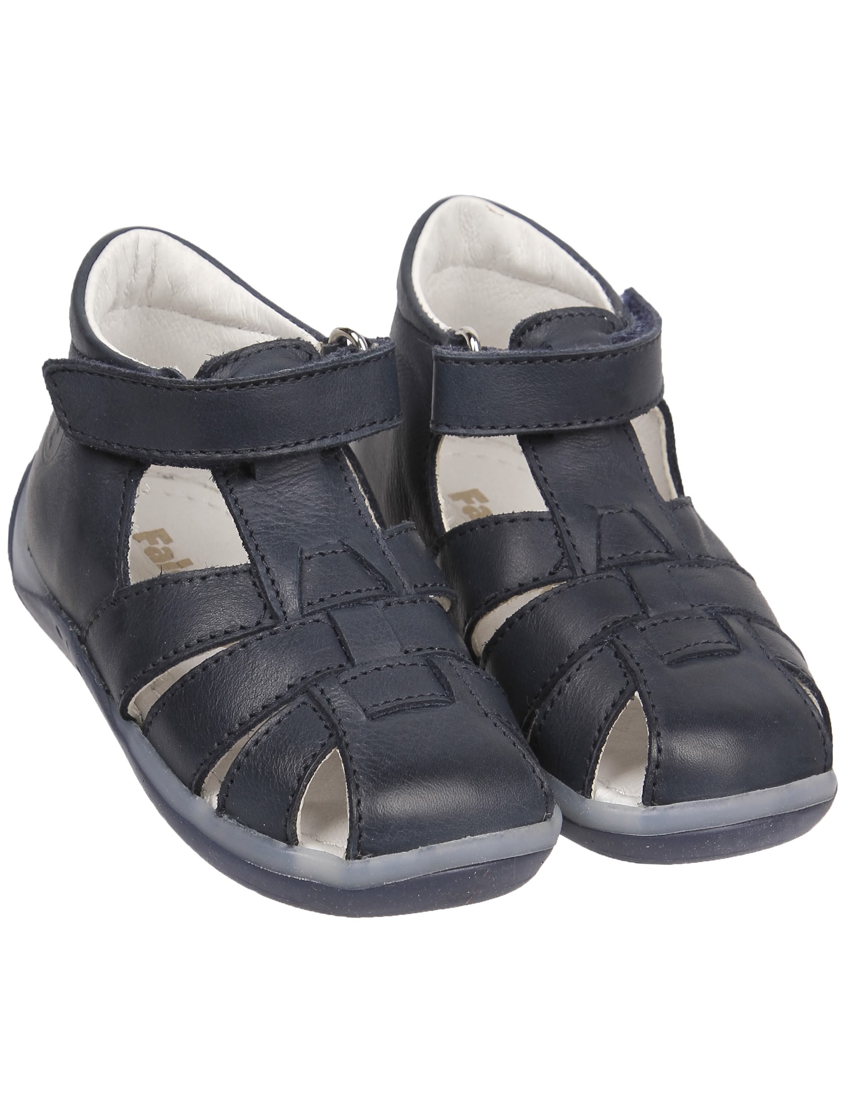 Синие кожаные сандалии