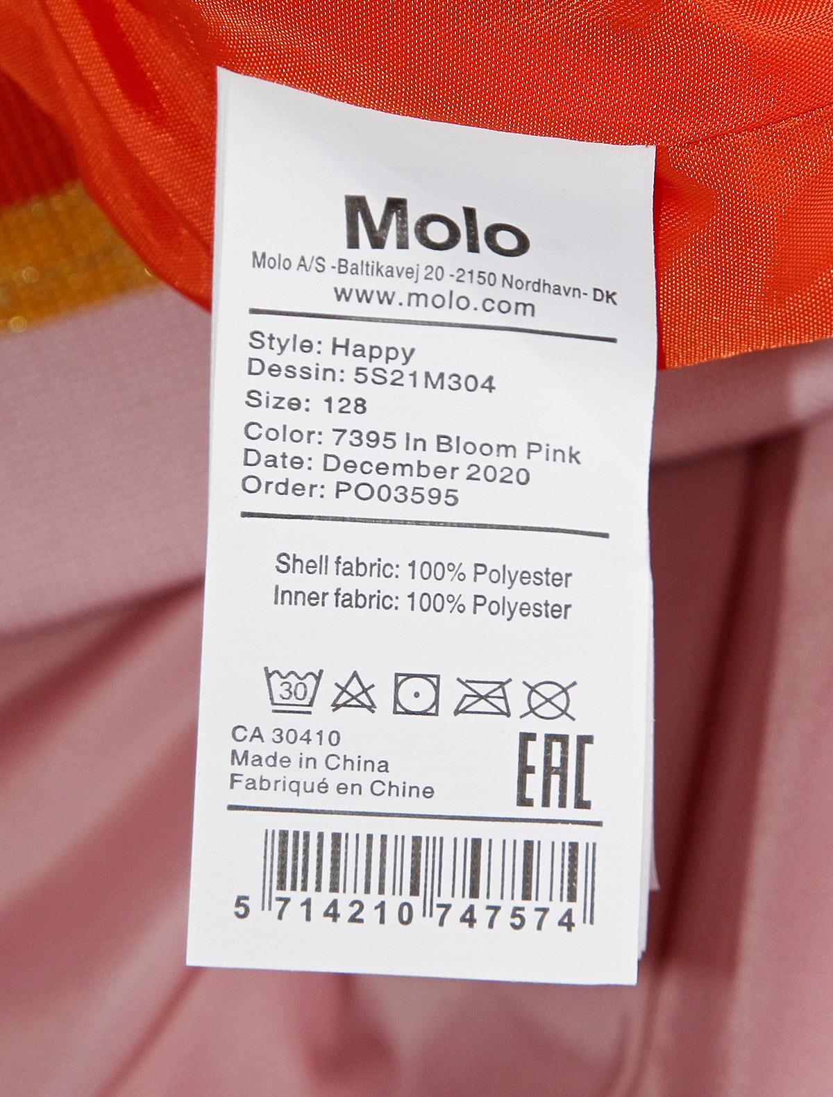 Куртка MOLO 2291980, цвет розовый, размер 4 1074509171249 - фото 4
