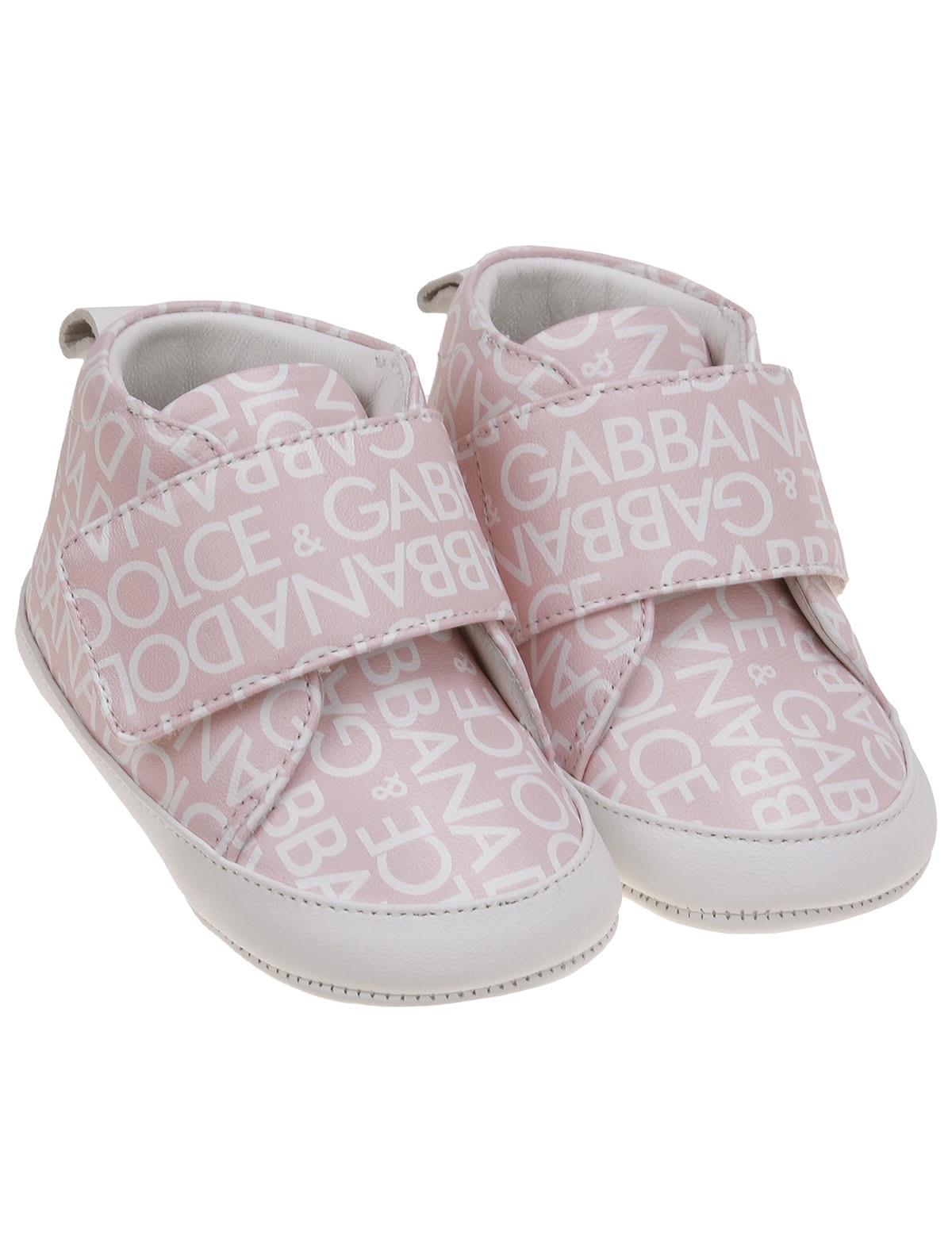 Розовые пинетки с логотипами