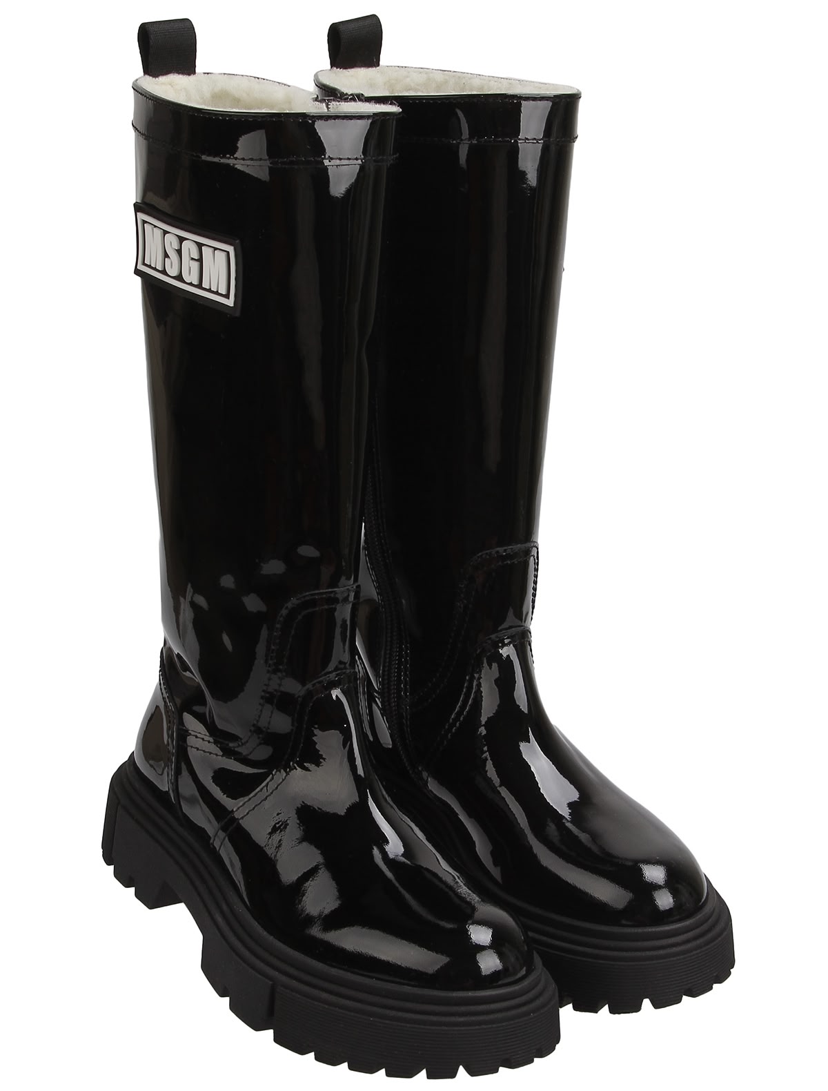 Лаковые сапоги с логотипом