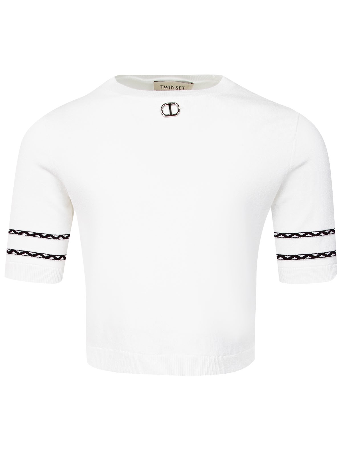 Белый укороченнный джемпер