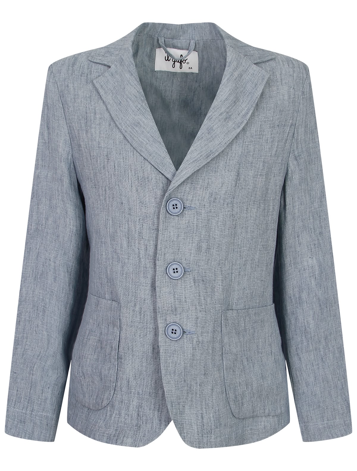 Голубой льняной пиджак