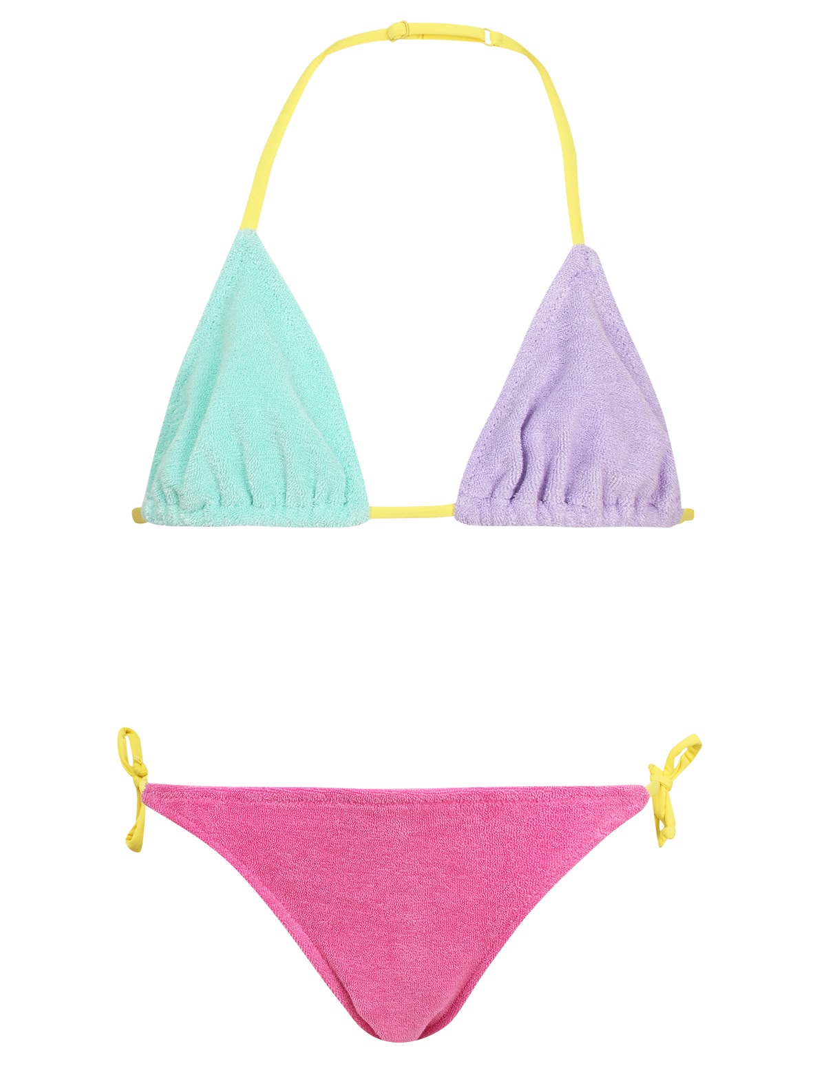 Раздельный купальник в стиле колорблок