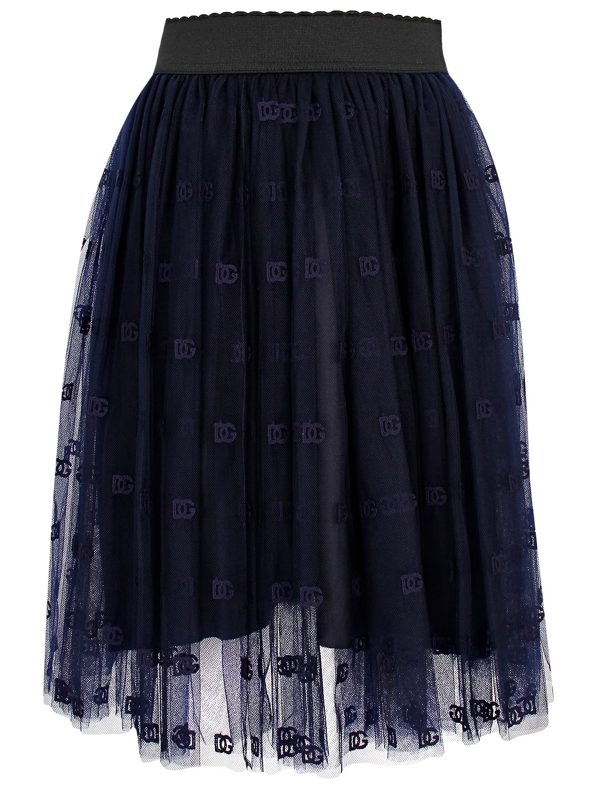 Синяя юбка с тюлевым слоем