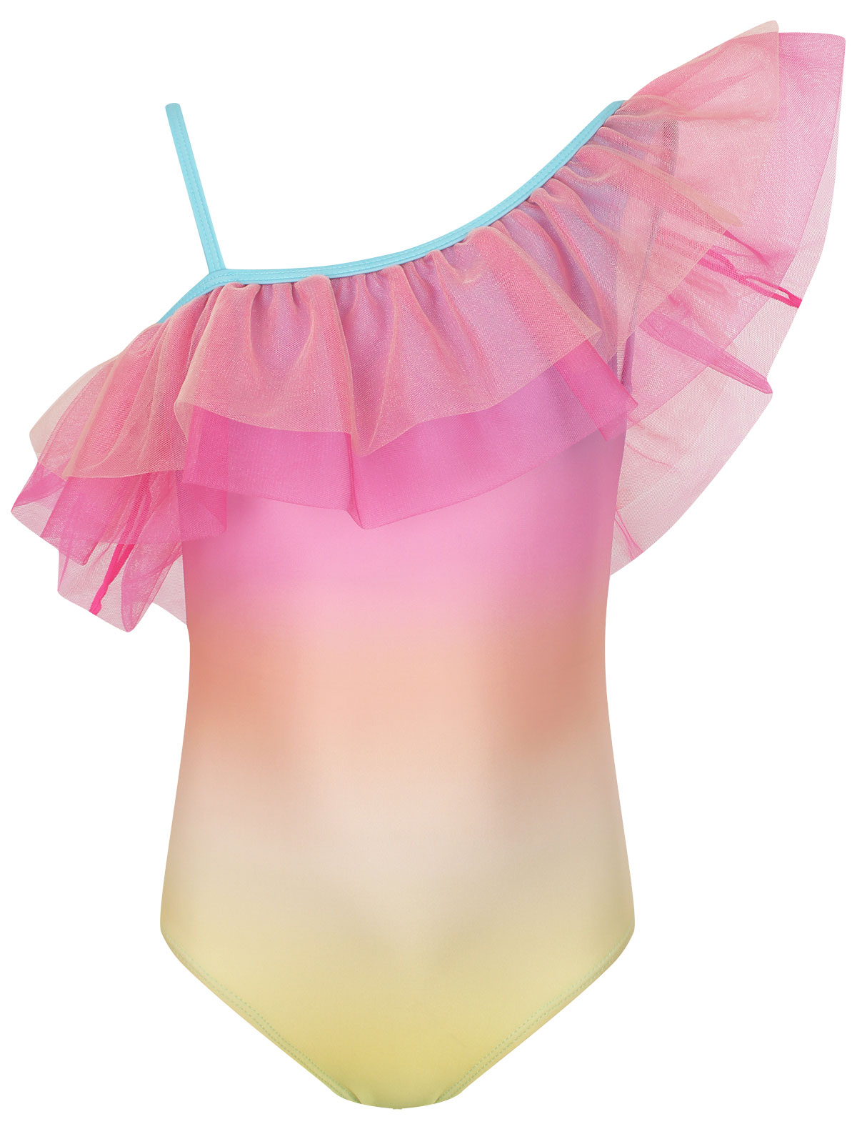 Слитный купальник с широкой оборкой