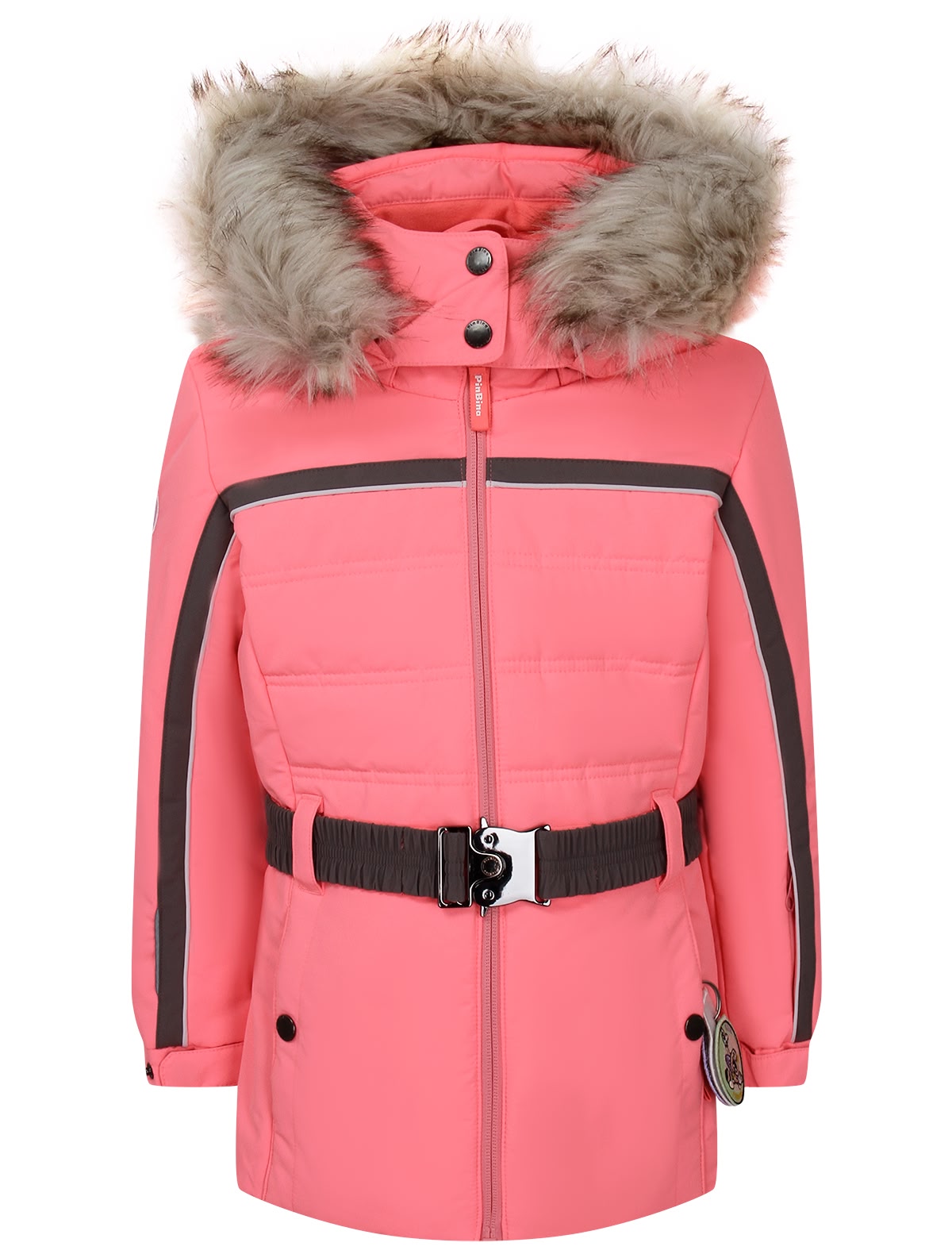 Коралловая куртка с ремнем в комплекте