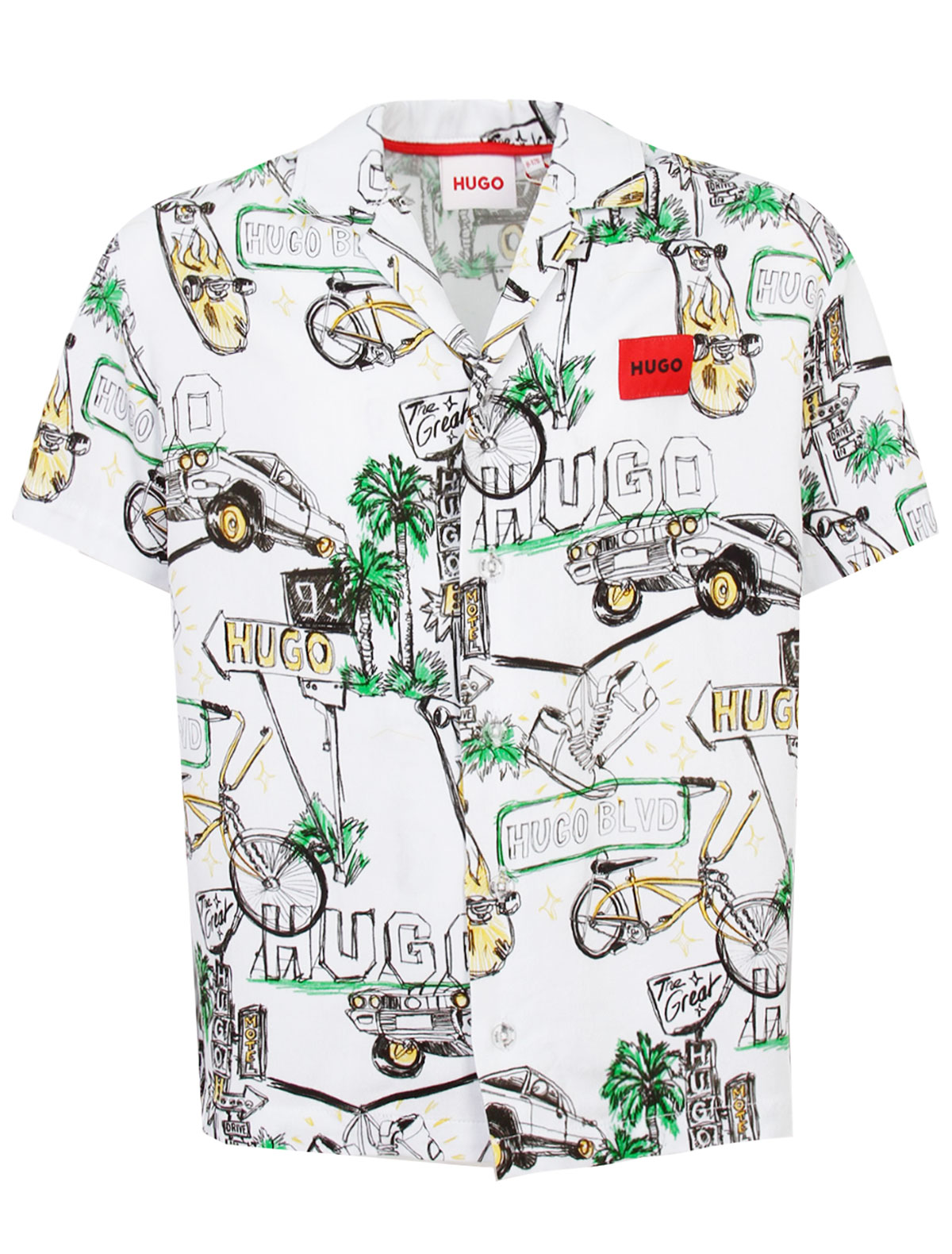 Белая рубашка с принтом