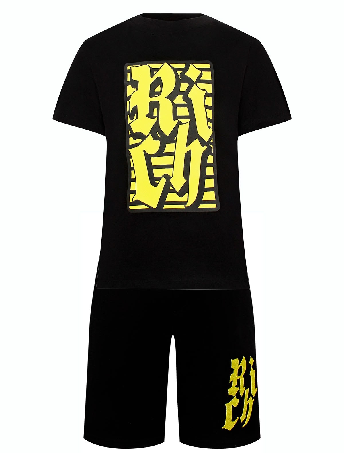 Комплект из шорт и футболки с принтом