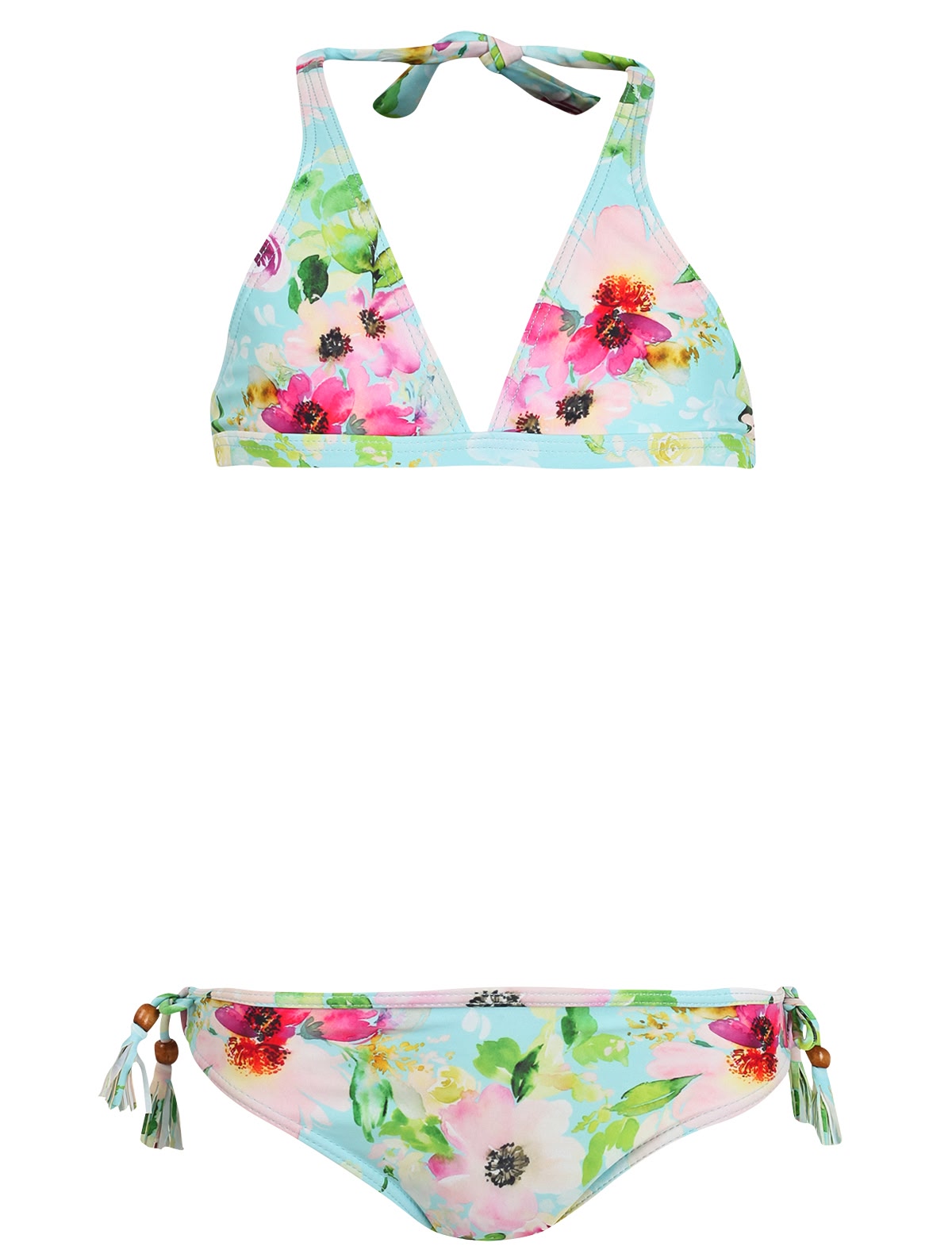 Купальник раздельный с цветочным принтом