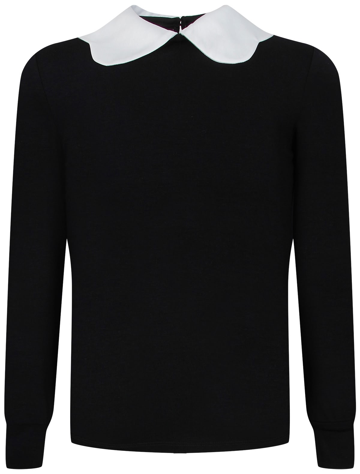 Тёмно-синяя блуза с белым воротником