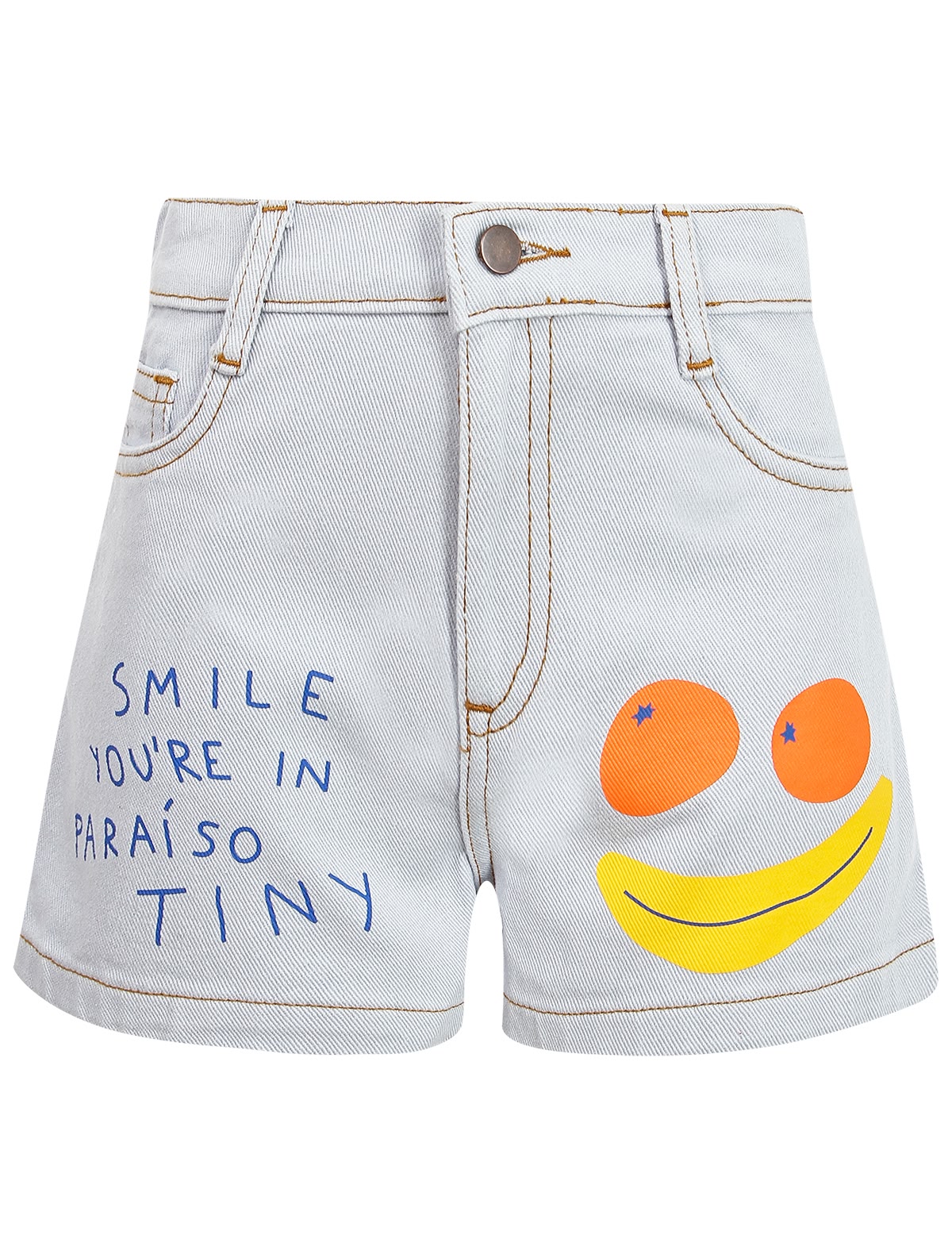 Джинсовые шорты с принтом фрукты