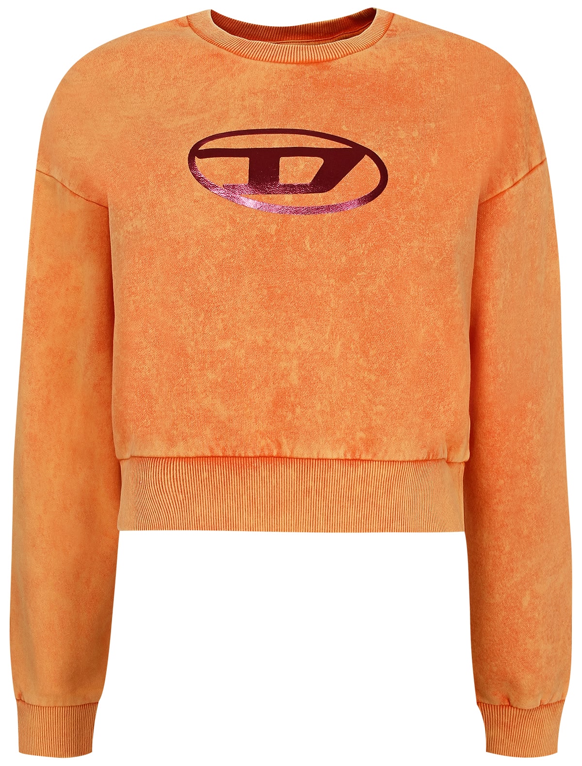 Оранжевый свитшот с блестящим логотипом