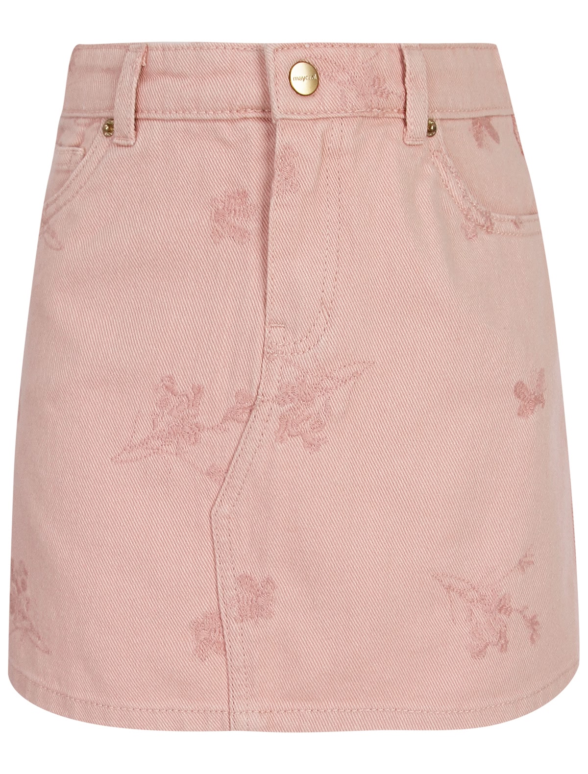Розовая джинсовая юбка