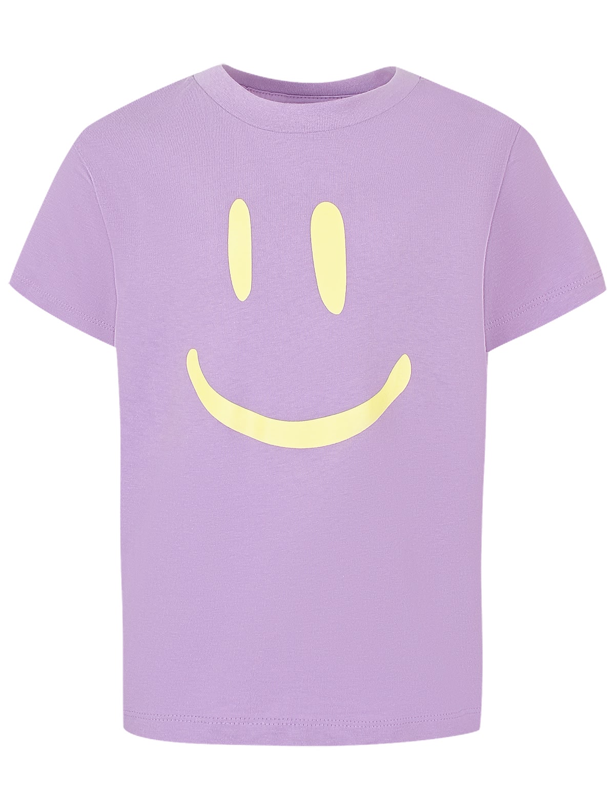 Сиреневая футболка со смайлом