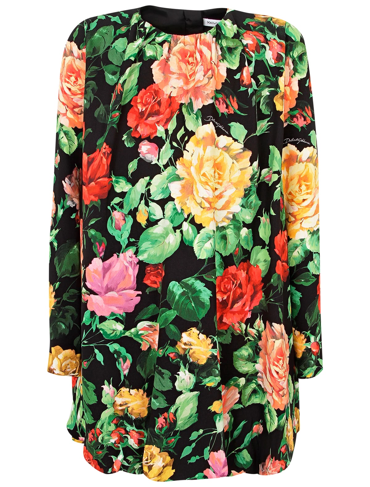 Платье с крупным цветочным принтом