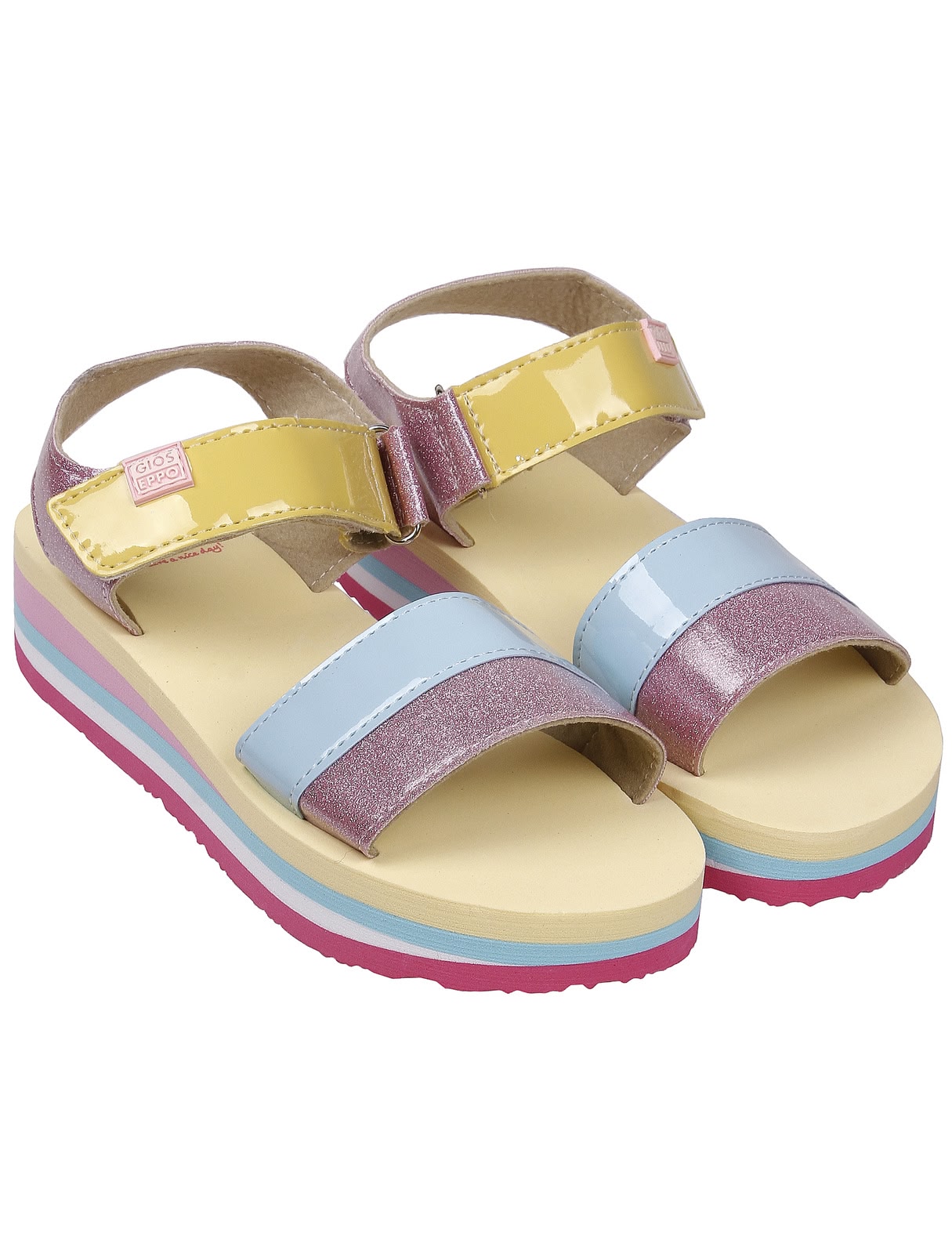 Босоножки на массивной цветной подошве