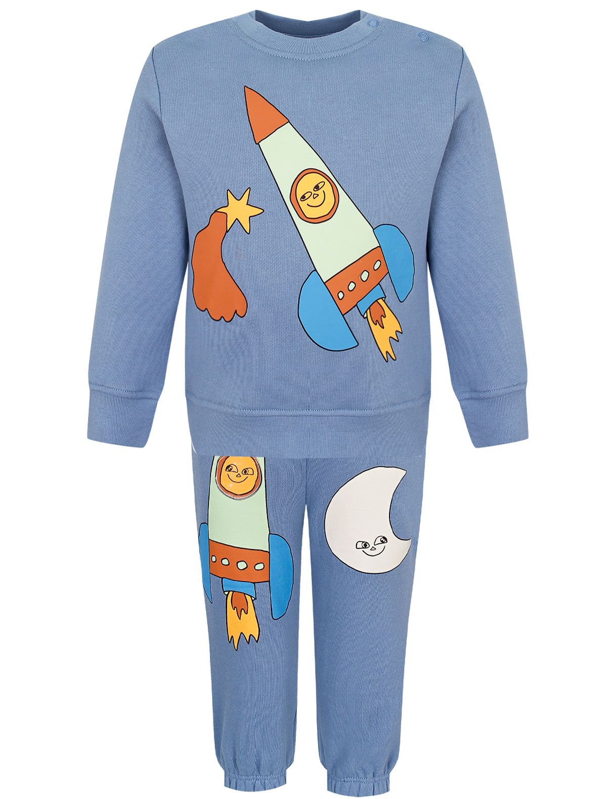 Костюм спортивный с принтом ракета в космосе