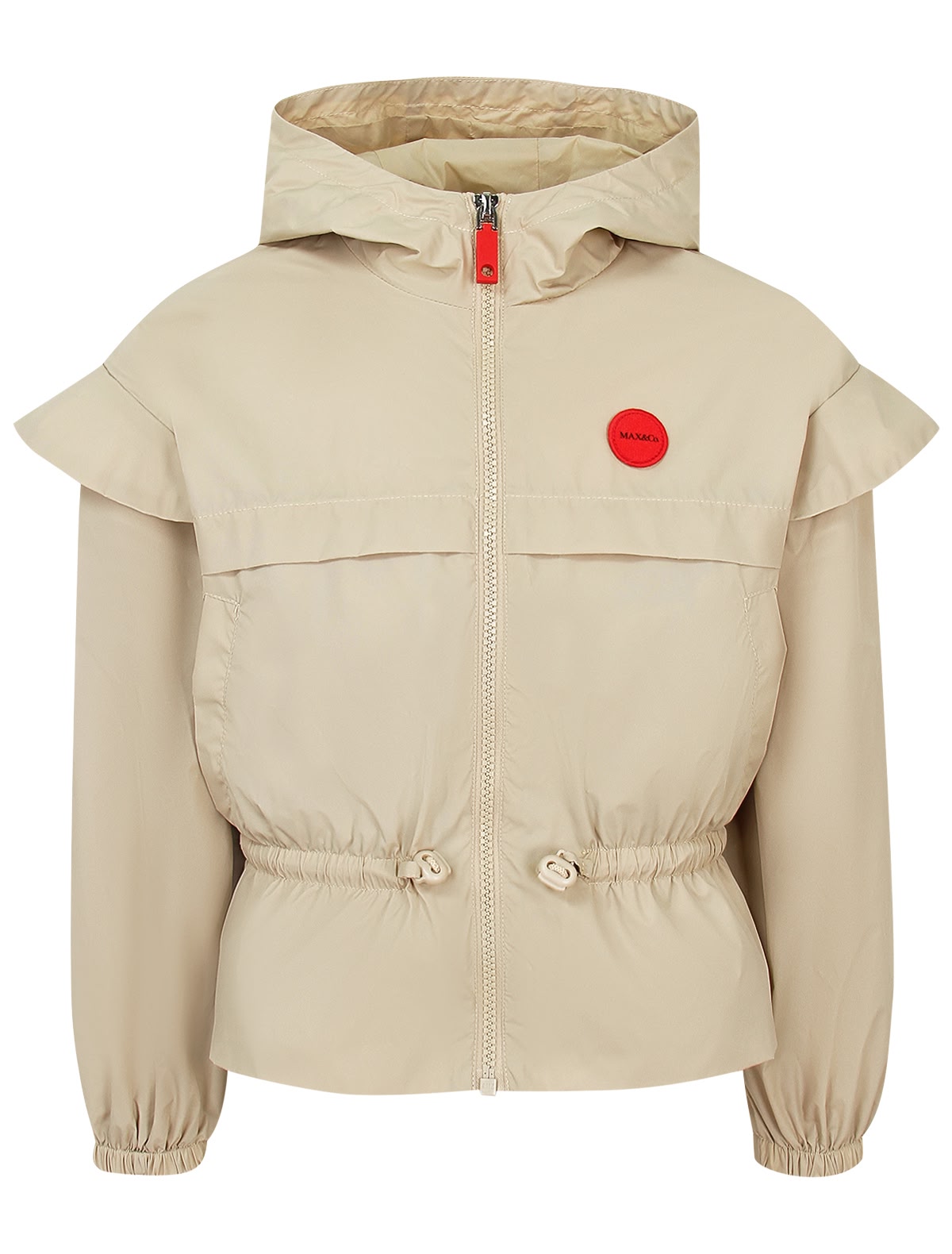 Бежевая ветровка с кулиской