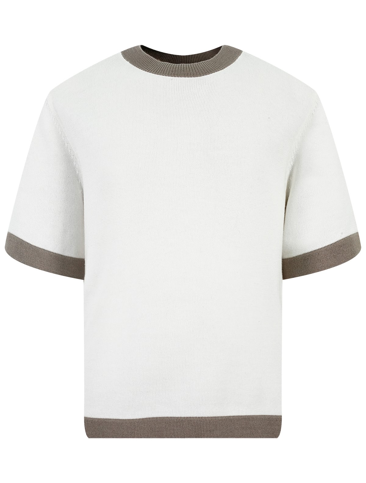 Кремовый джемпер с коротким рукавом