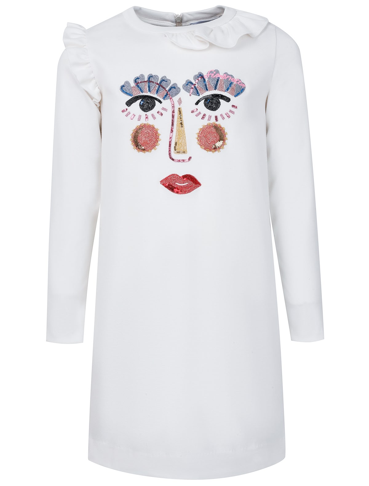 Белое платье с принтом