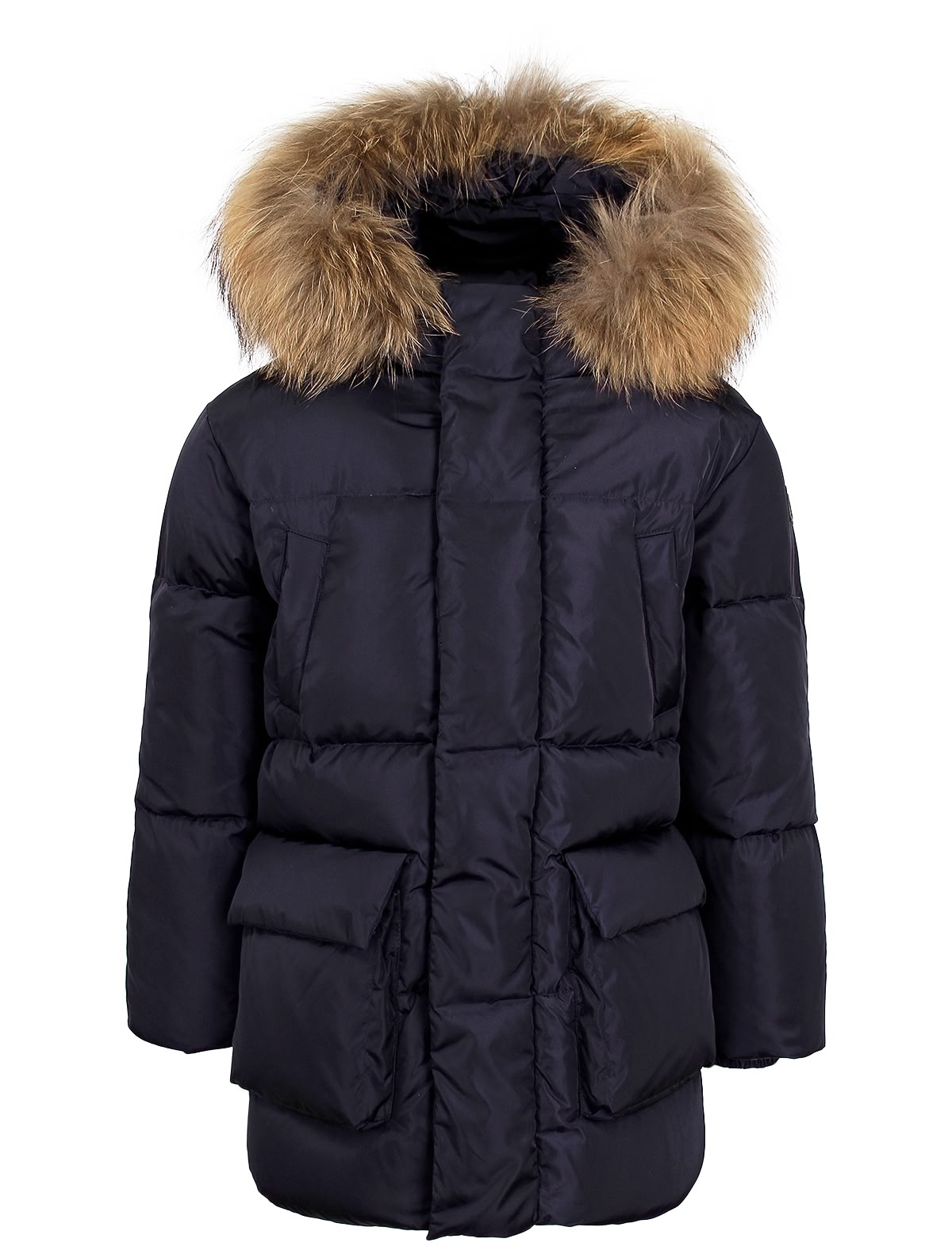 Синяя пуховая куртка