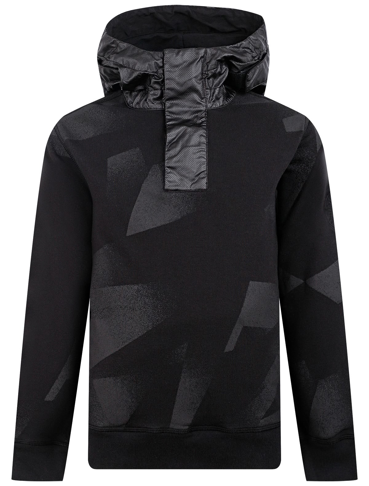 Серо-черное худи с капюшоном