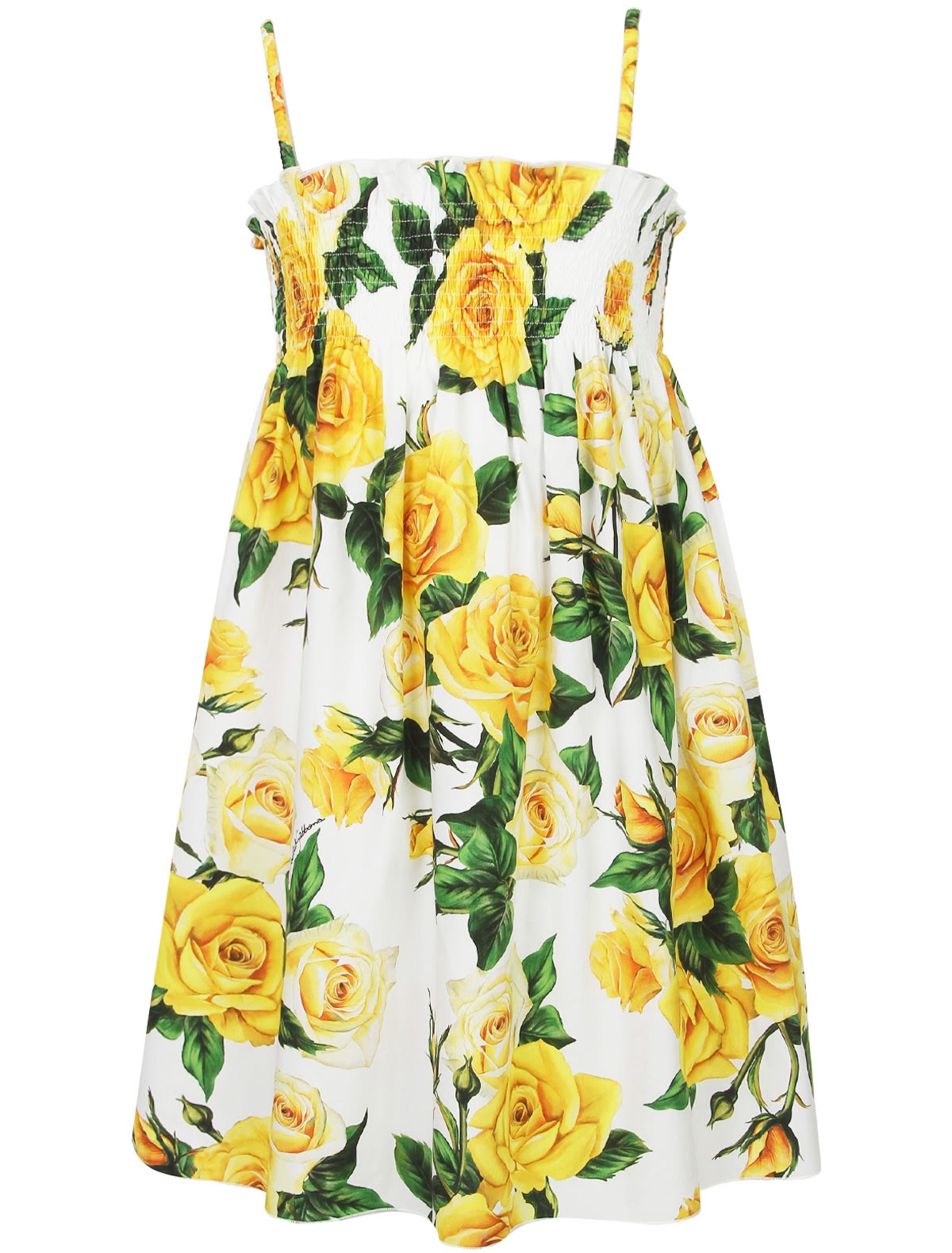 Сарафан с принтом жёлтые розы