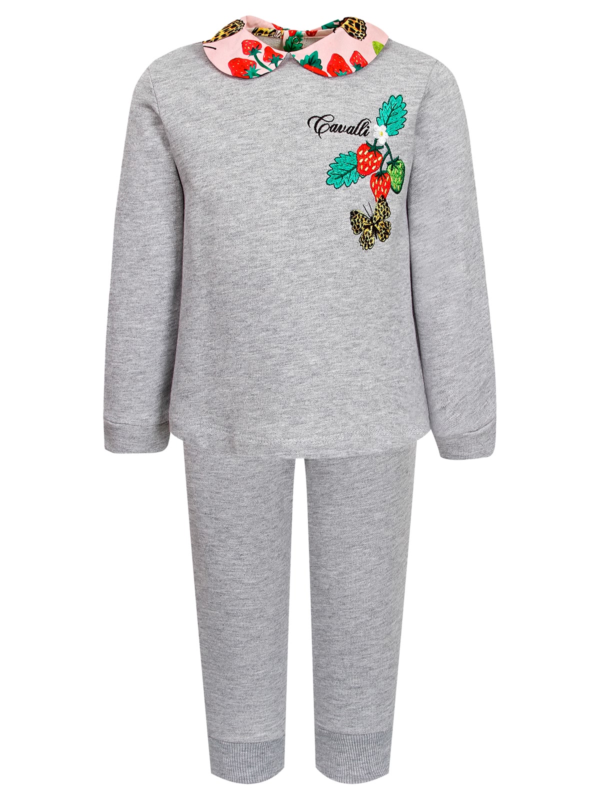 Спортивный костюм из брюк и свитшота с отложным воротничком