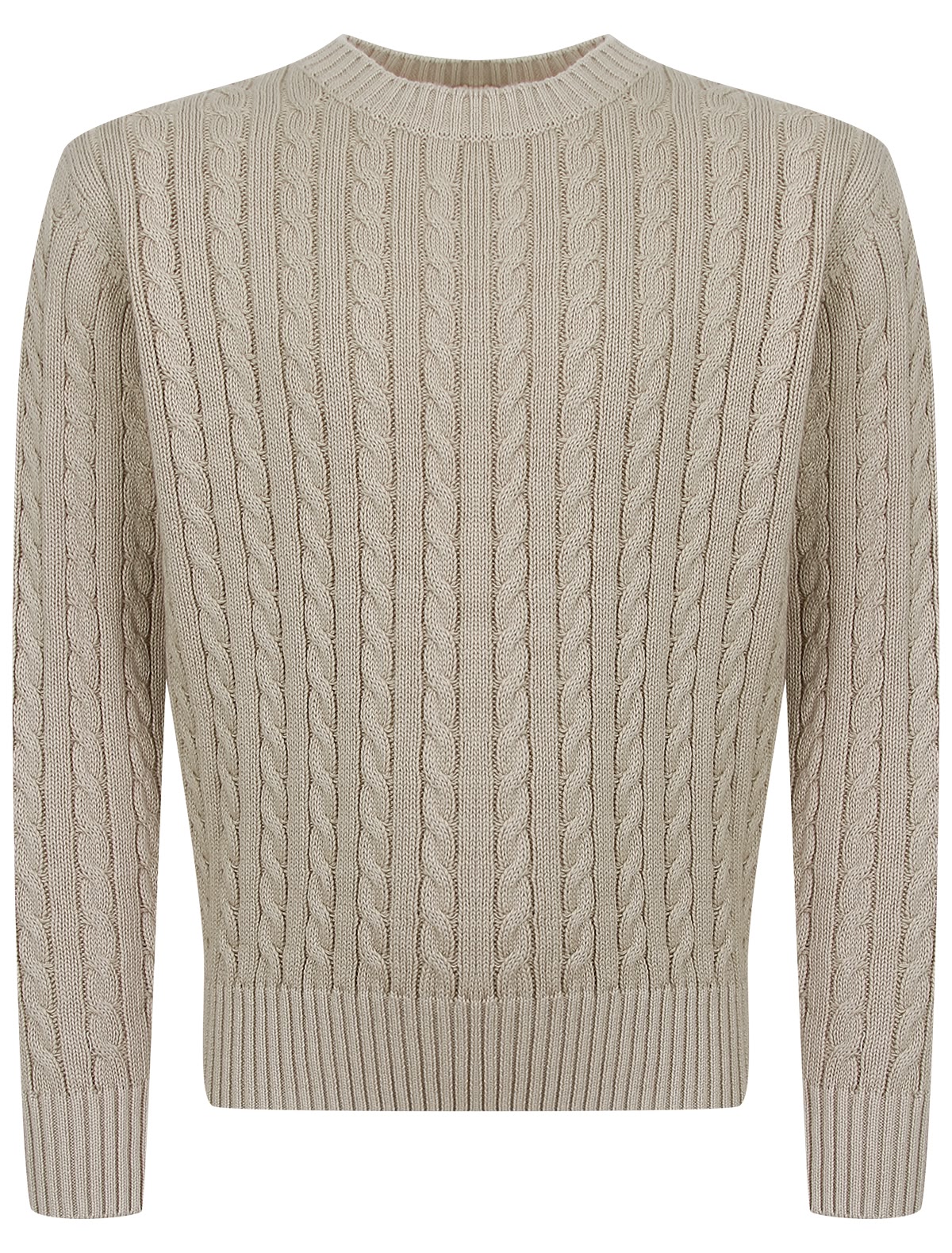 Бежевый джемпер в косичку