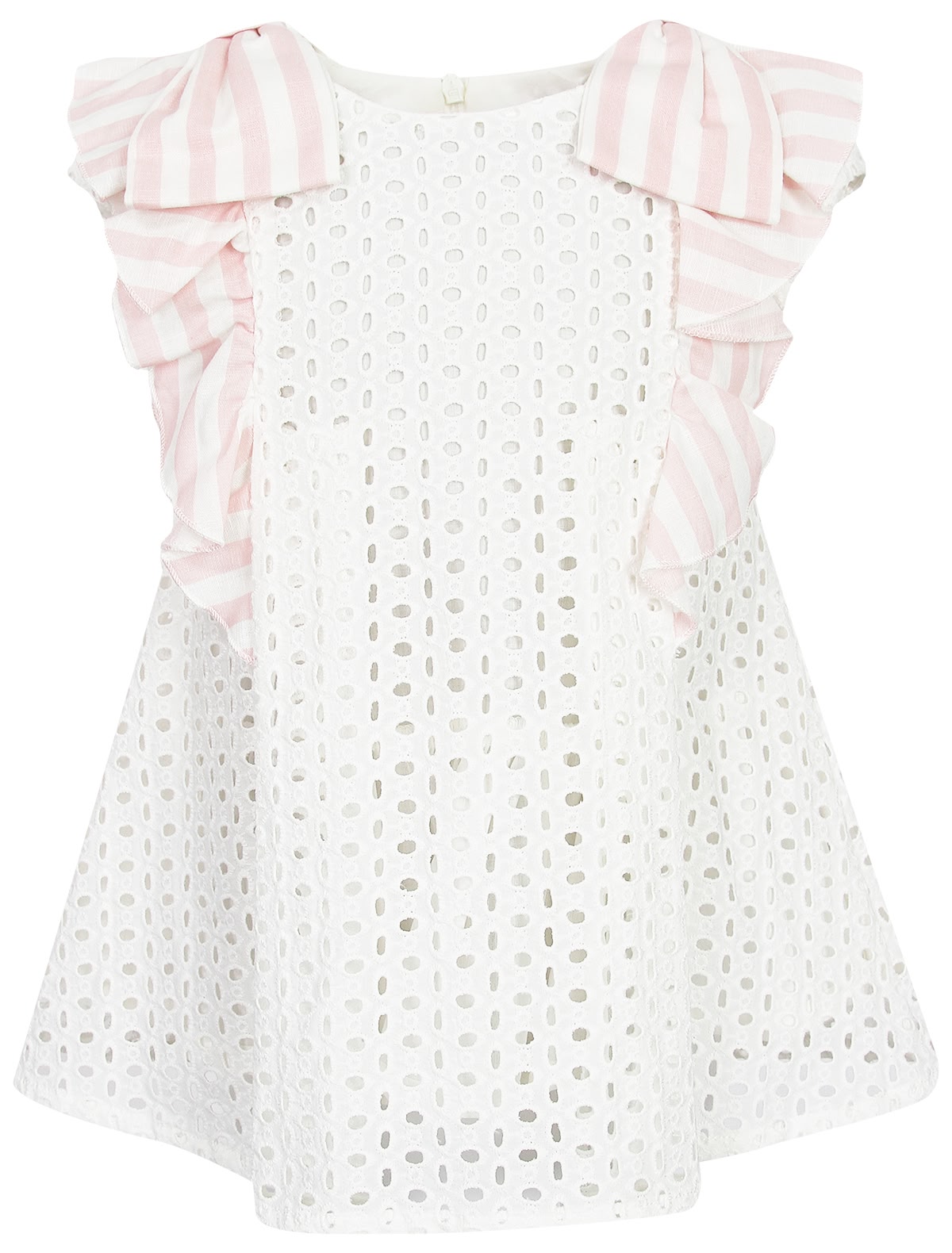 Платье с полосатыми оборками